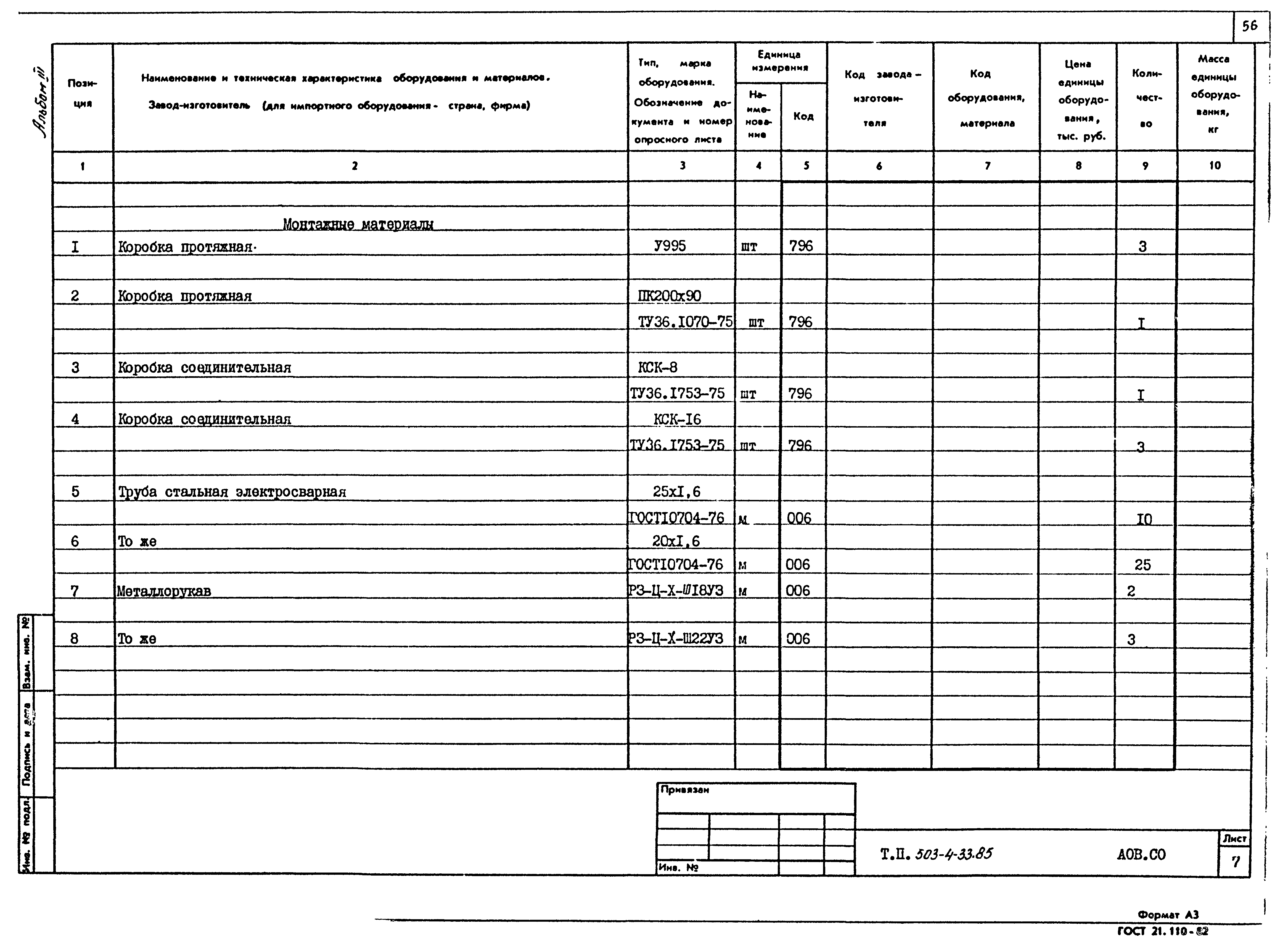 Типовой проект 503-4-33.85