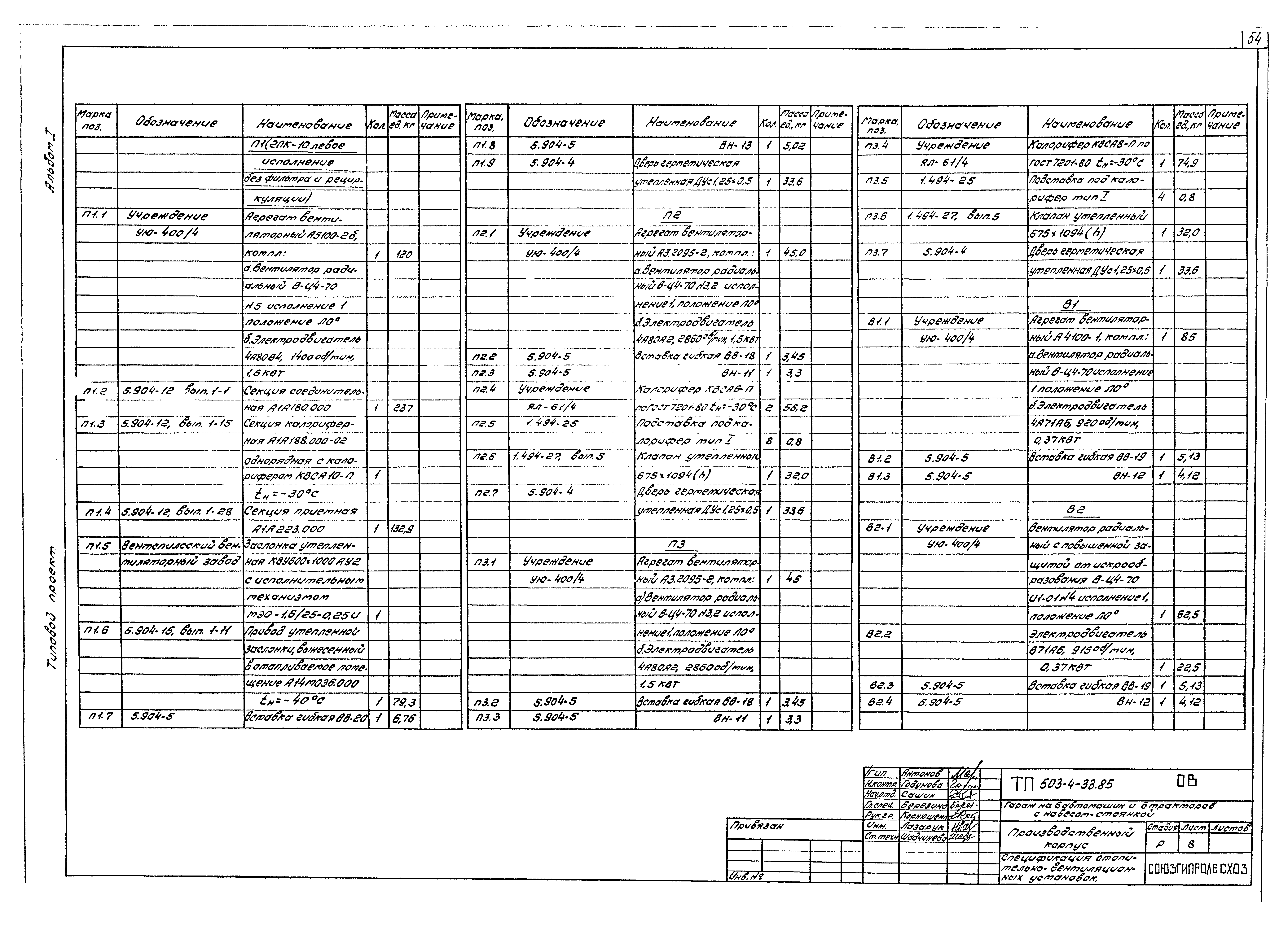 Типовой проект 503-4-33.85