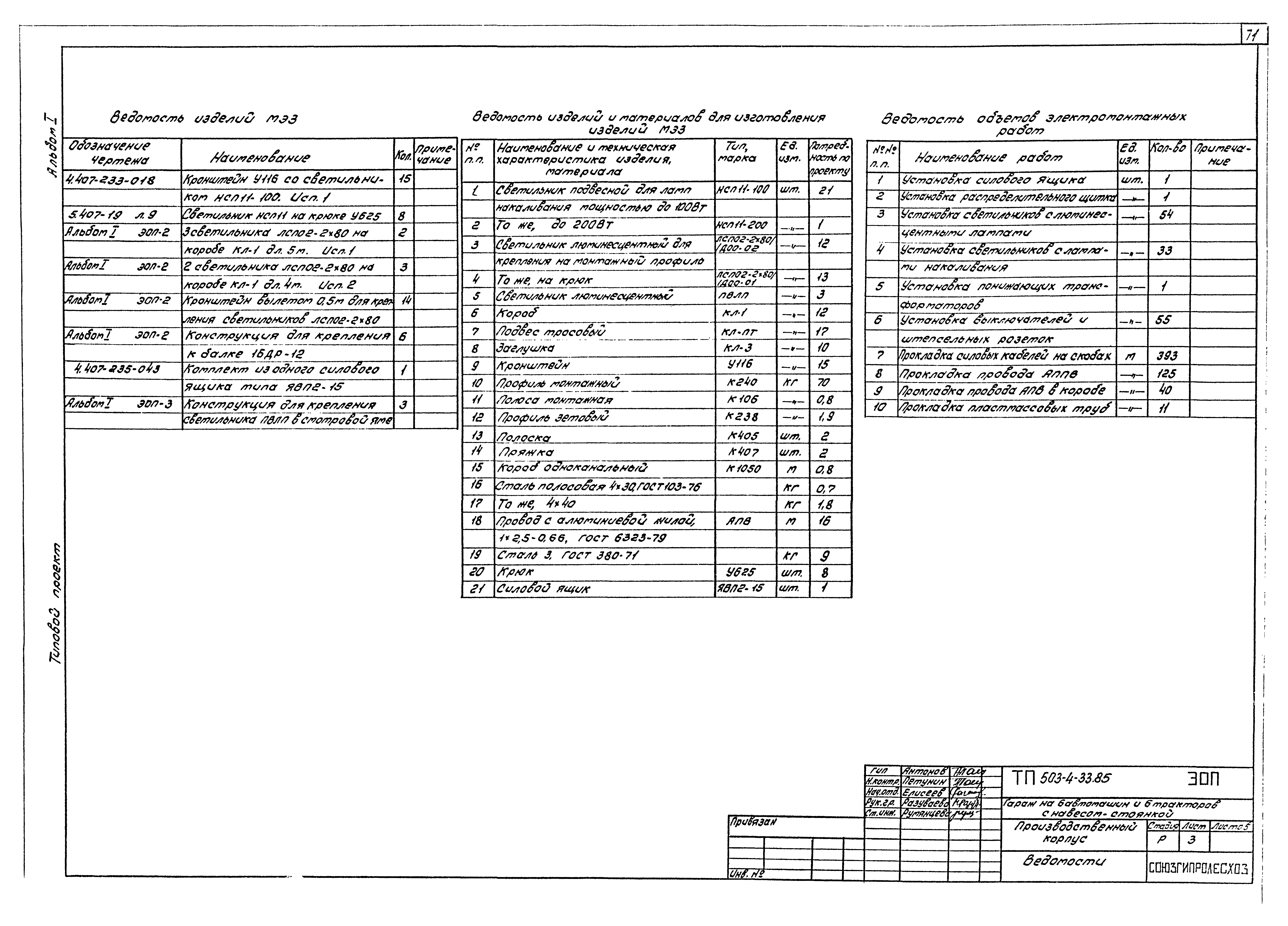 Типовой проект 503-4-33.85
