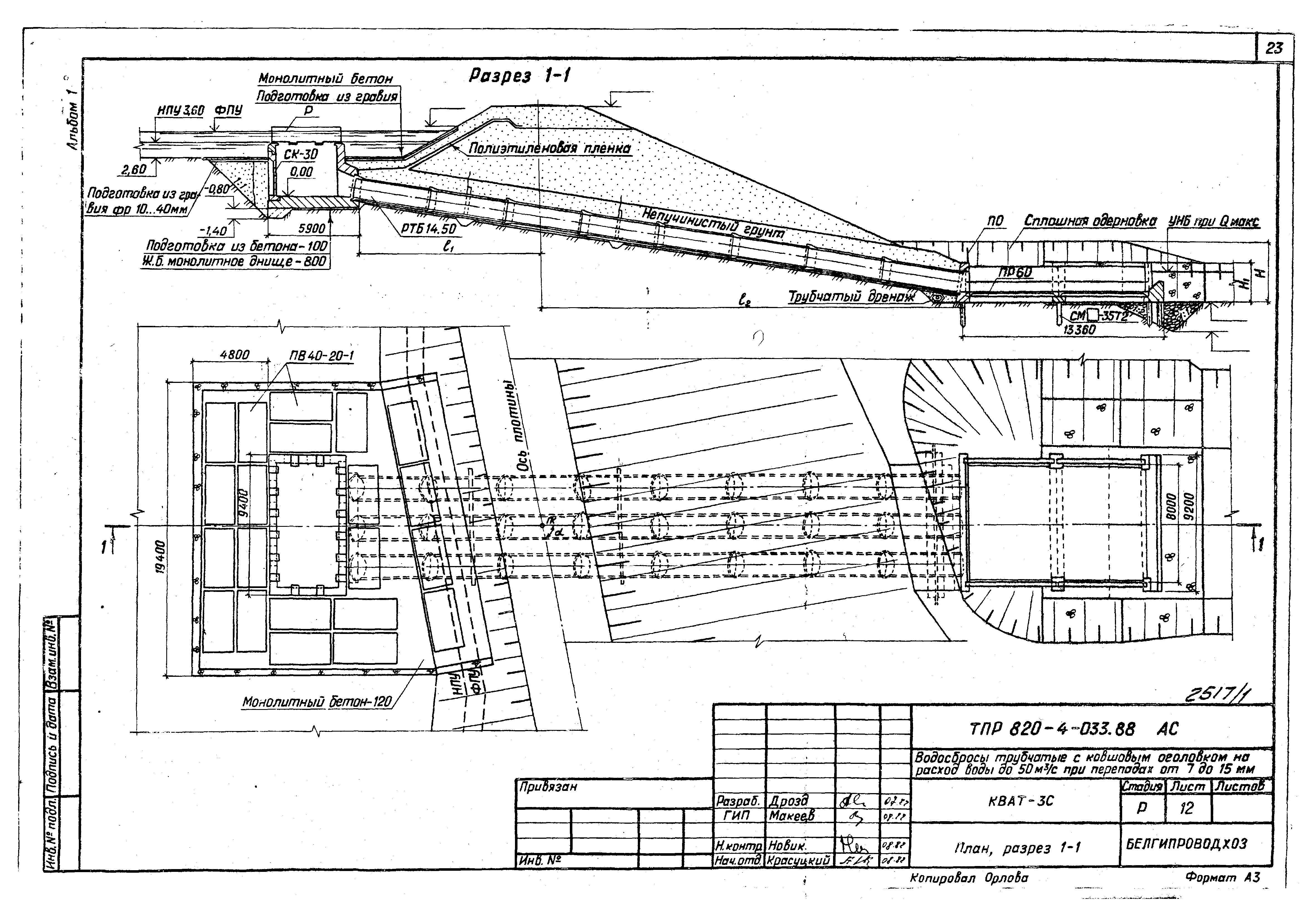 Типовые проектные решения 820-4-033.88