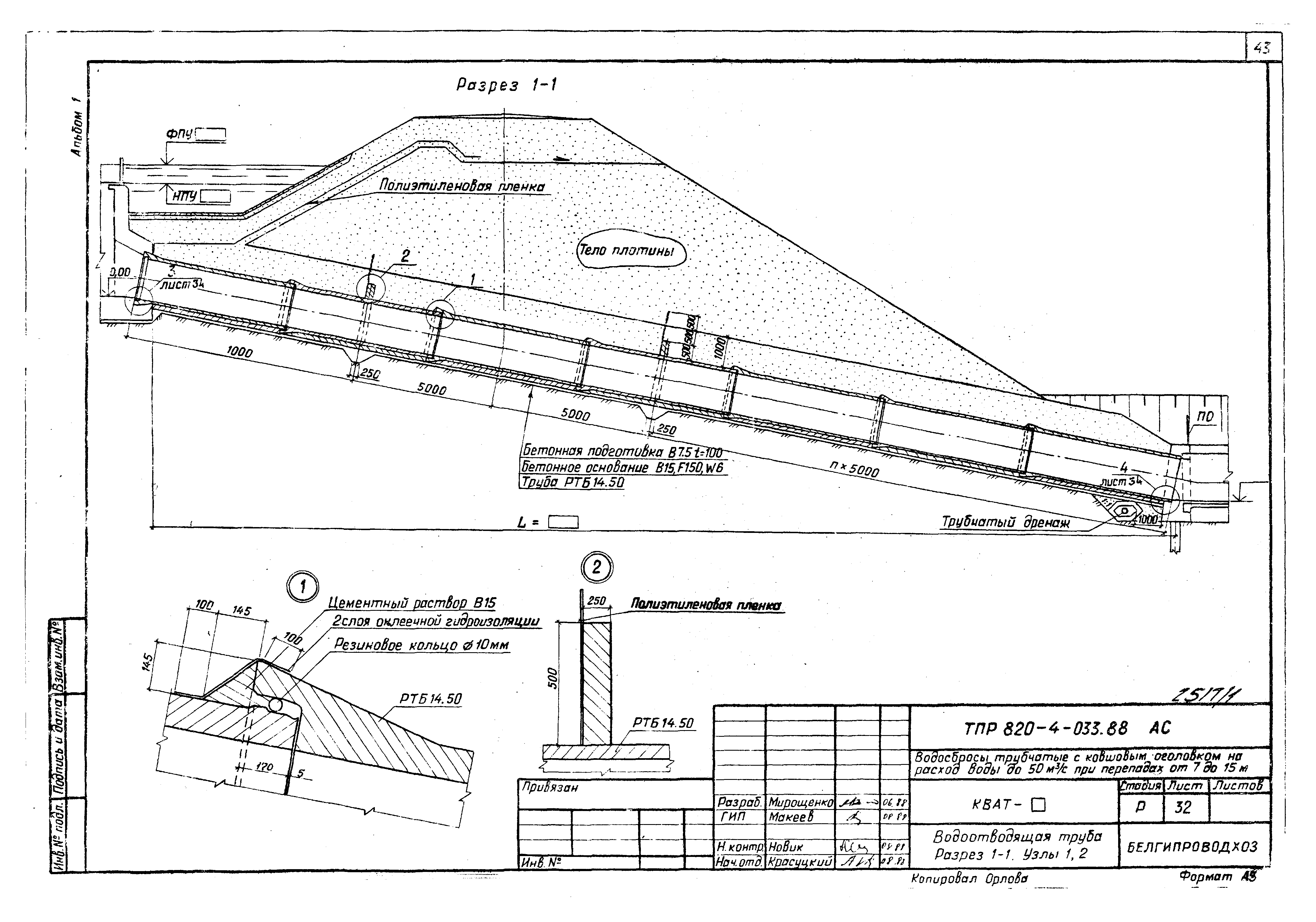 Типовые проектные решения 820-4-033.88