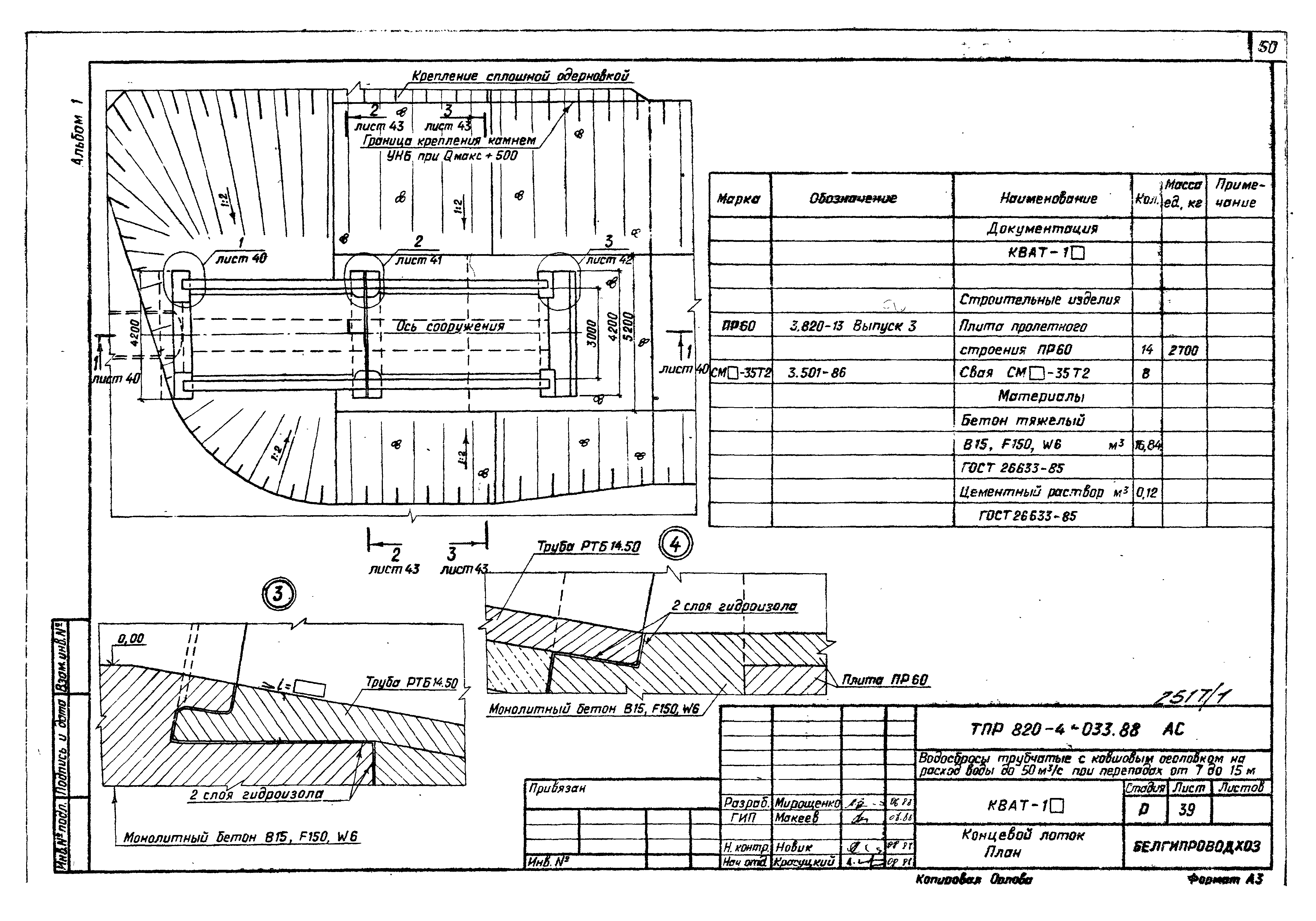 Типовые проектные решения 820-4-033.88