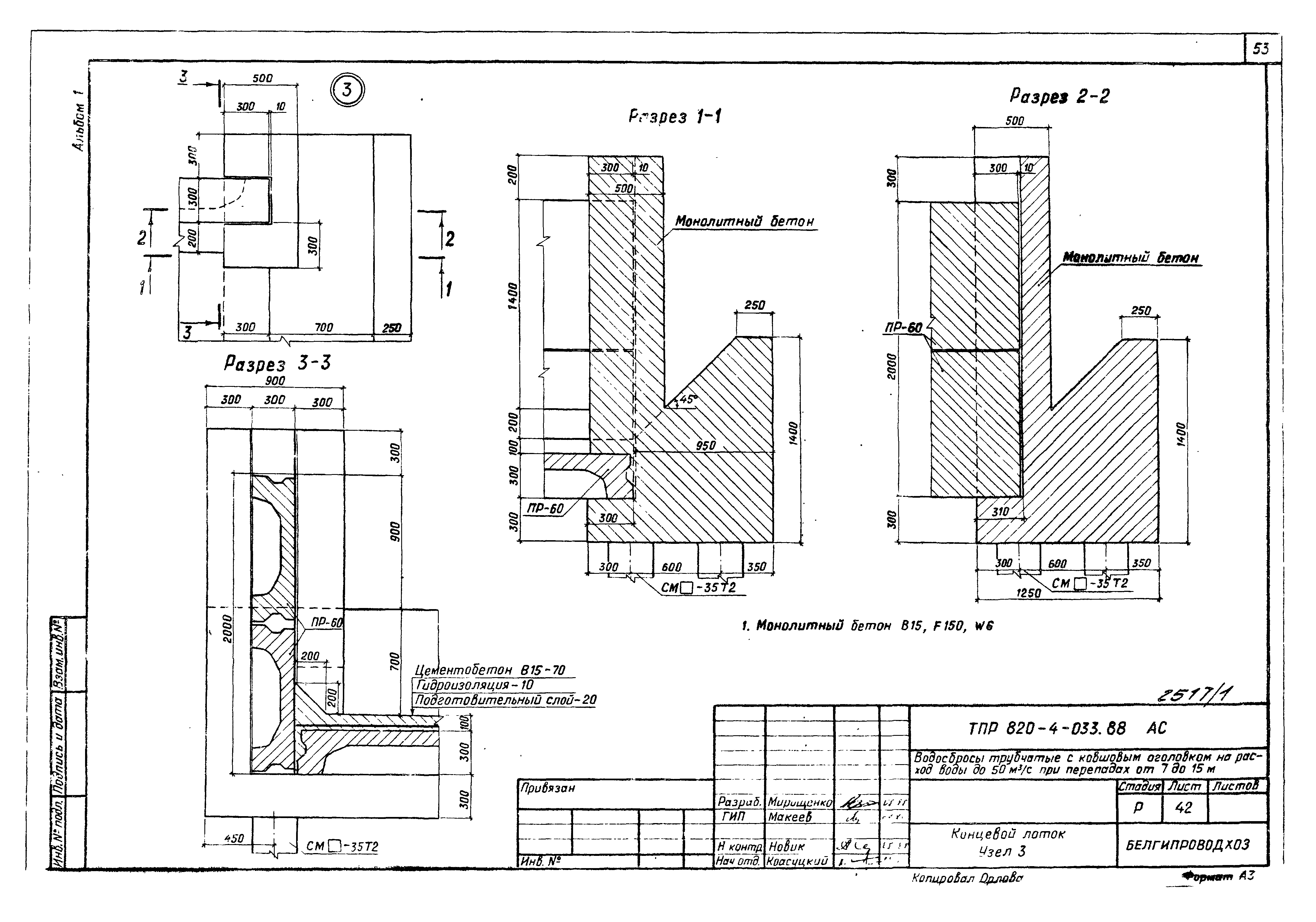 Типовые проектные решения 820-4-033.88