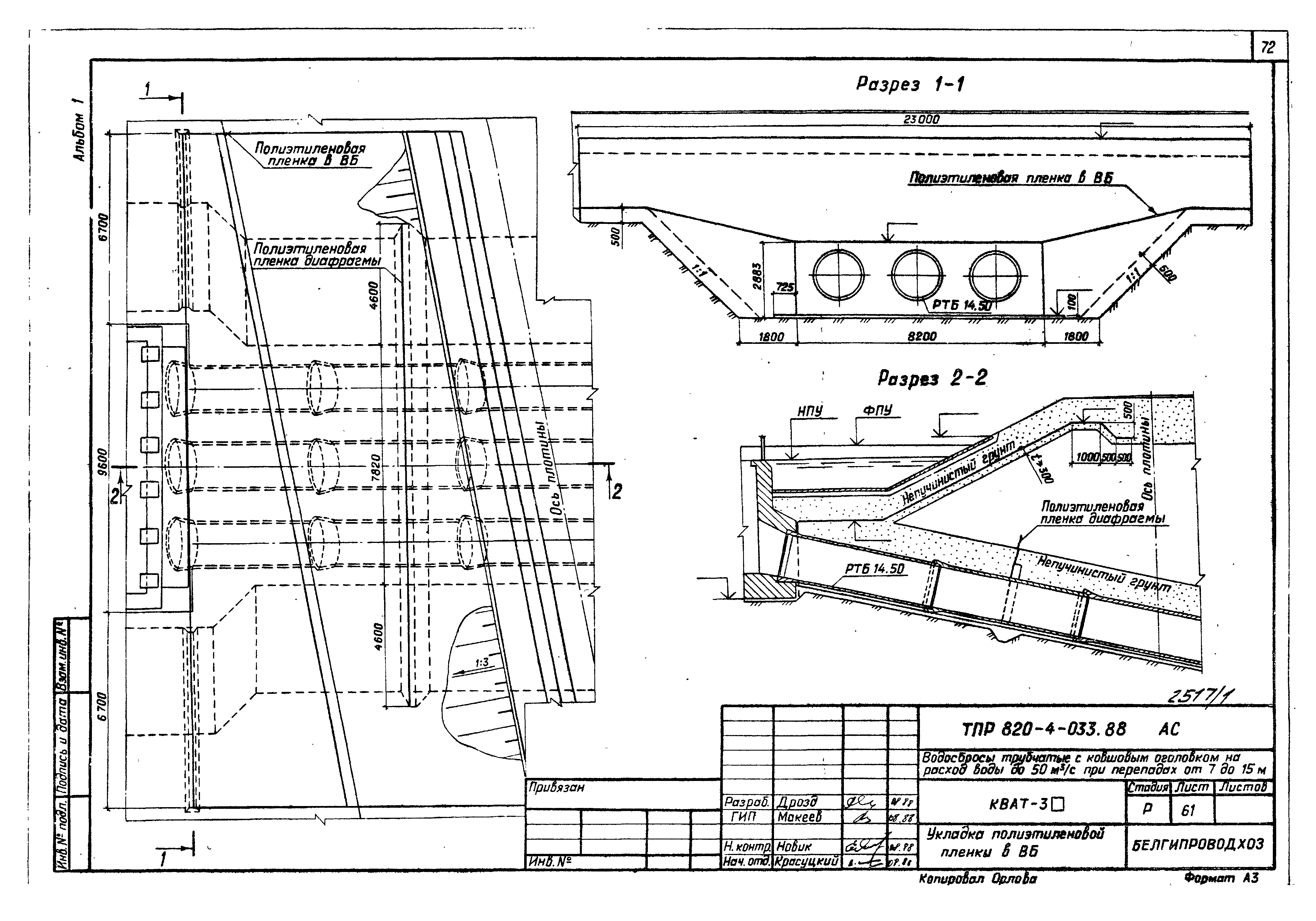 Типовые проектные решения 820-4-033.88