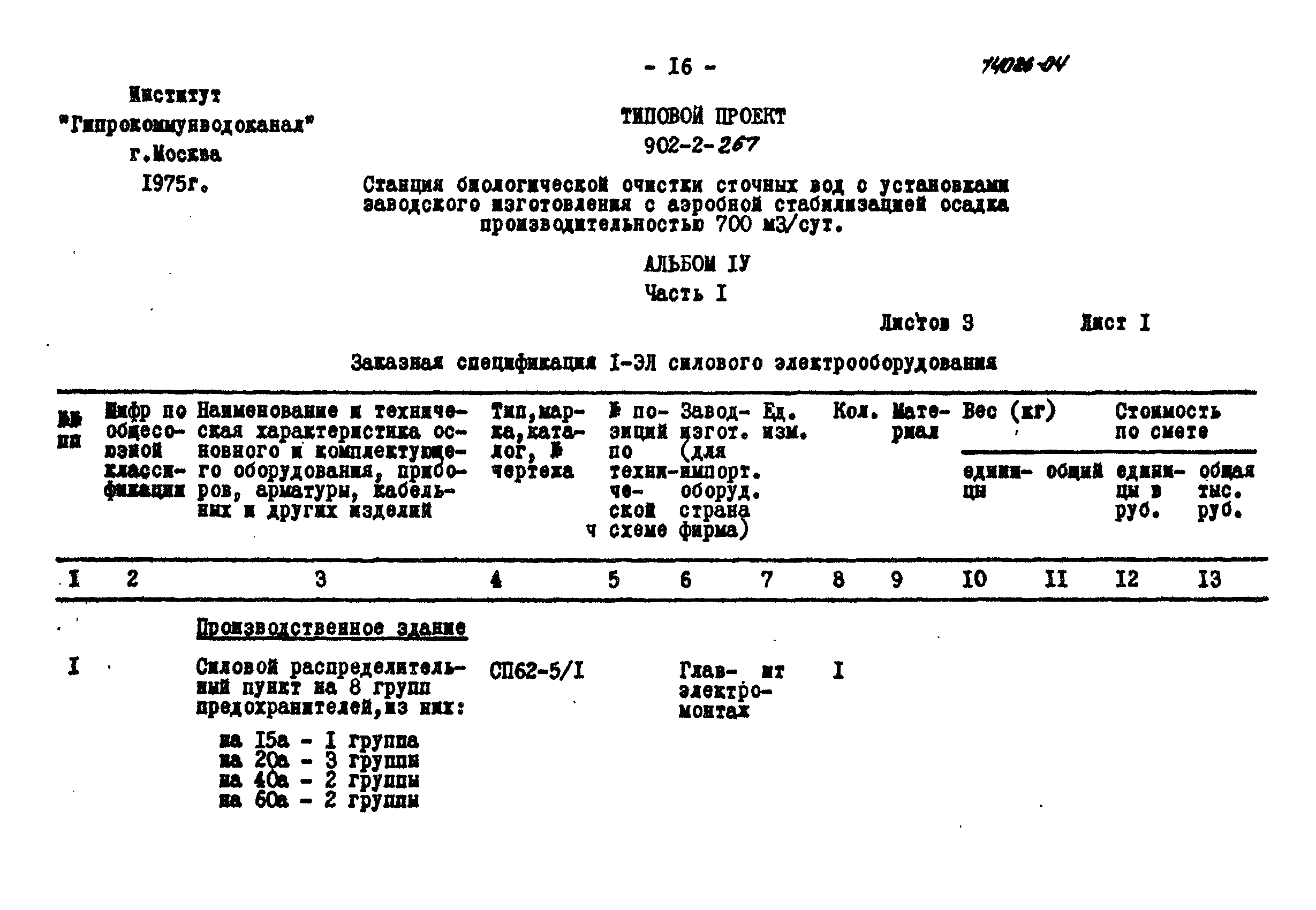 Типовой проект 902-2-267