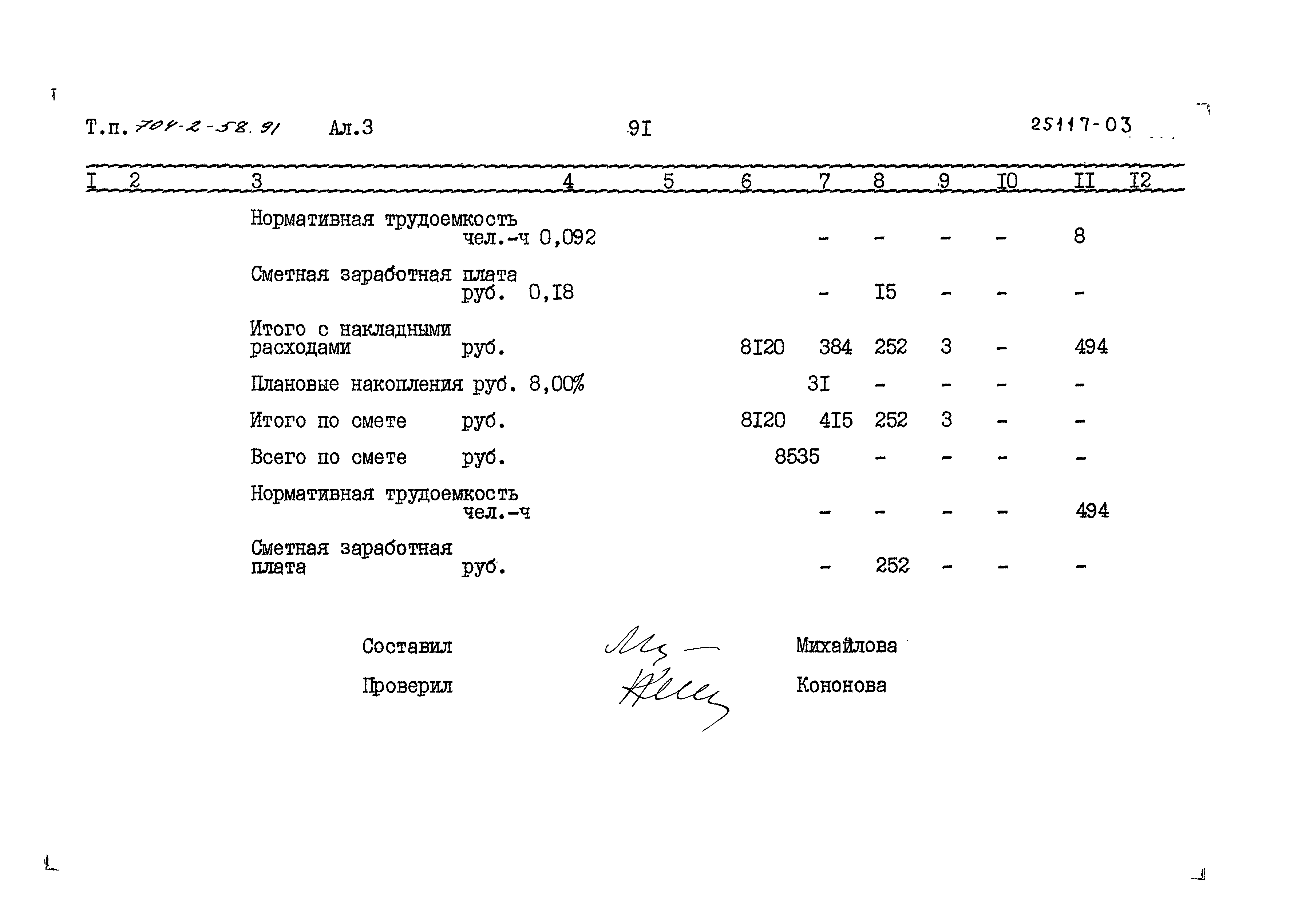 Типовой проект 704-2-58.91