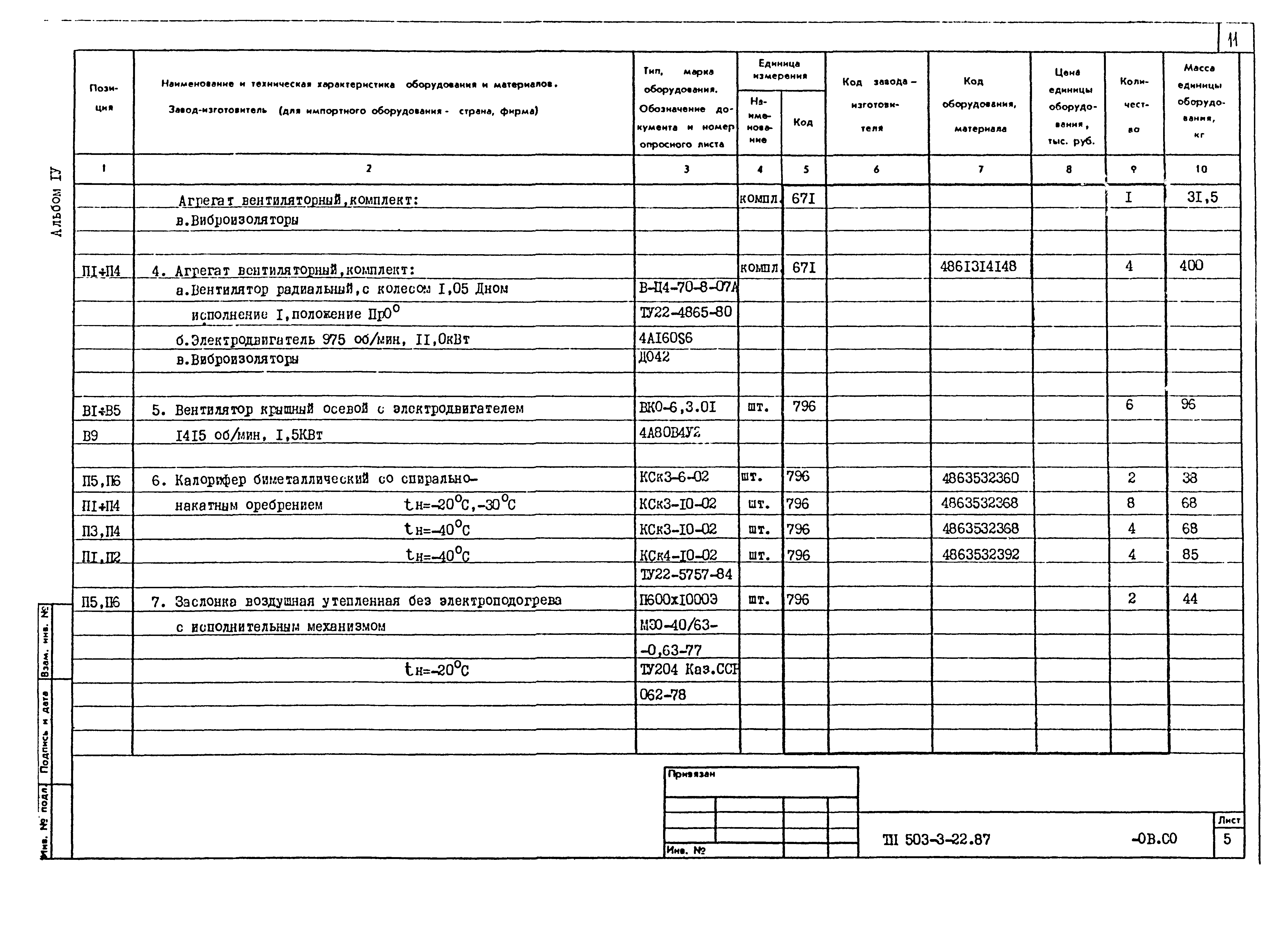 Типовой проект 503-3-22.87