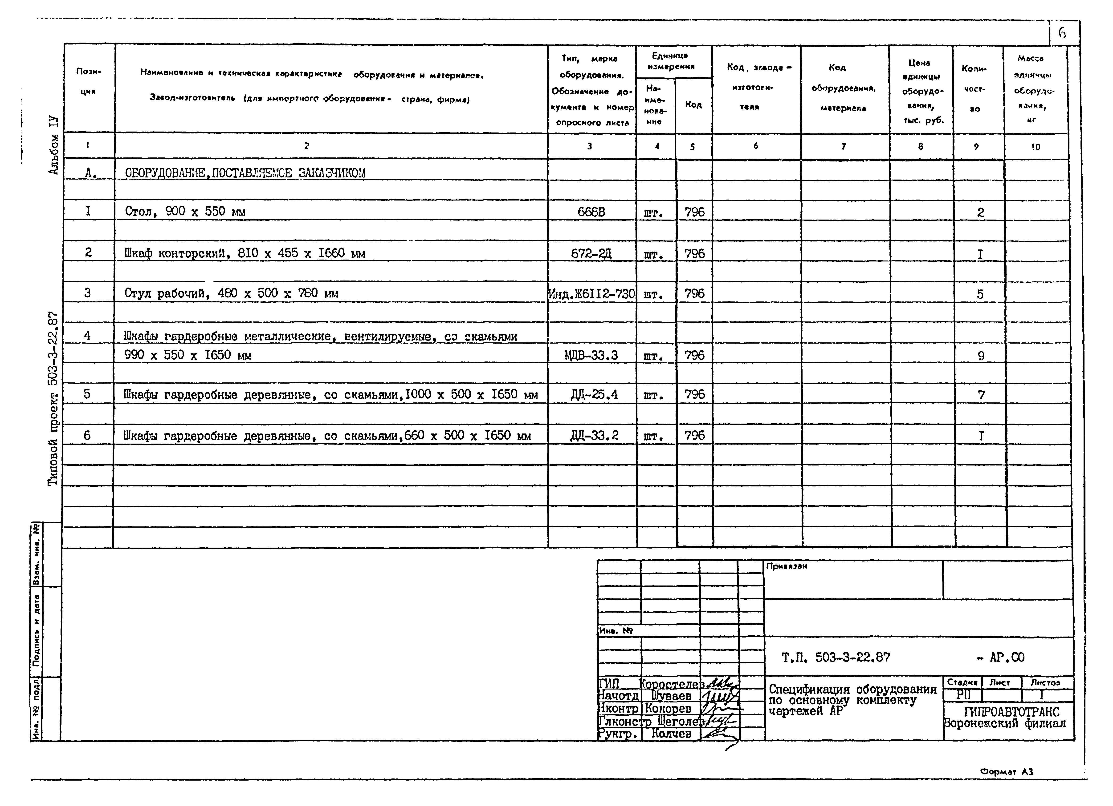 Типовой проект 503-3-22.87