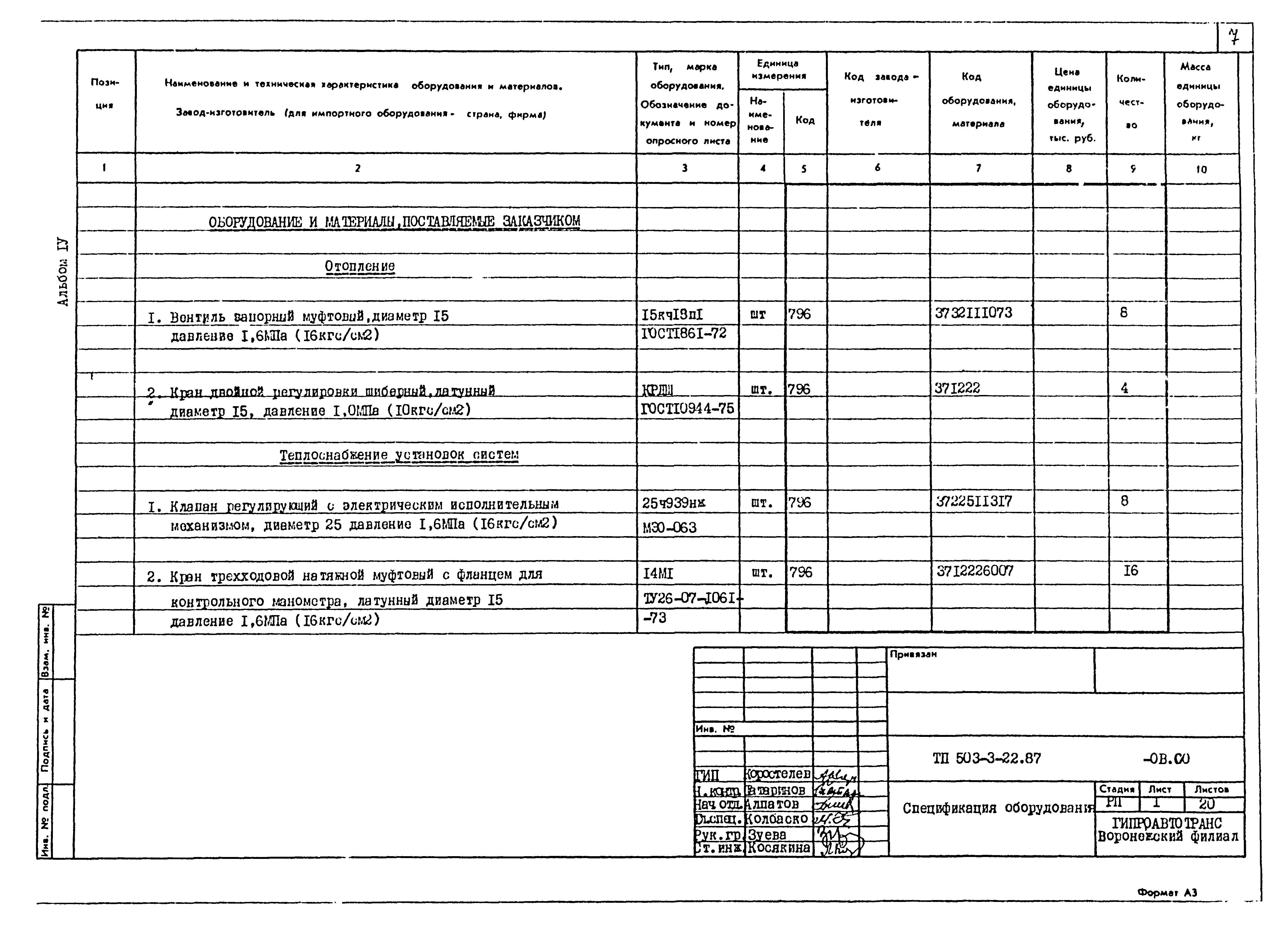 Типовой проект 503-3-22.87