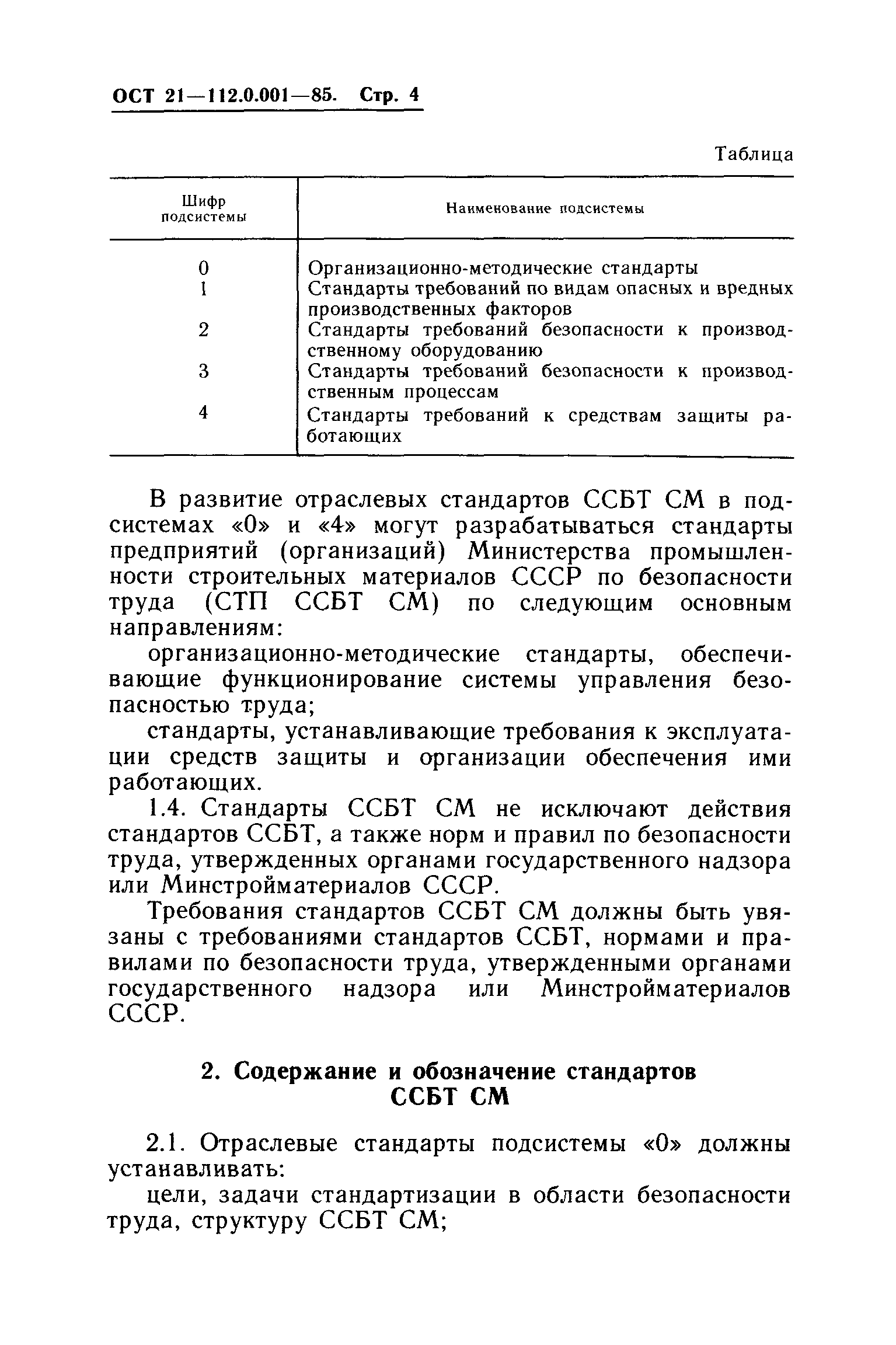 ОСТ 21.112.0.001-85