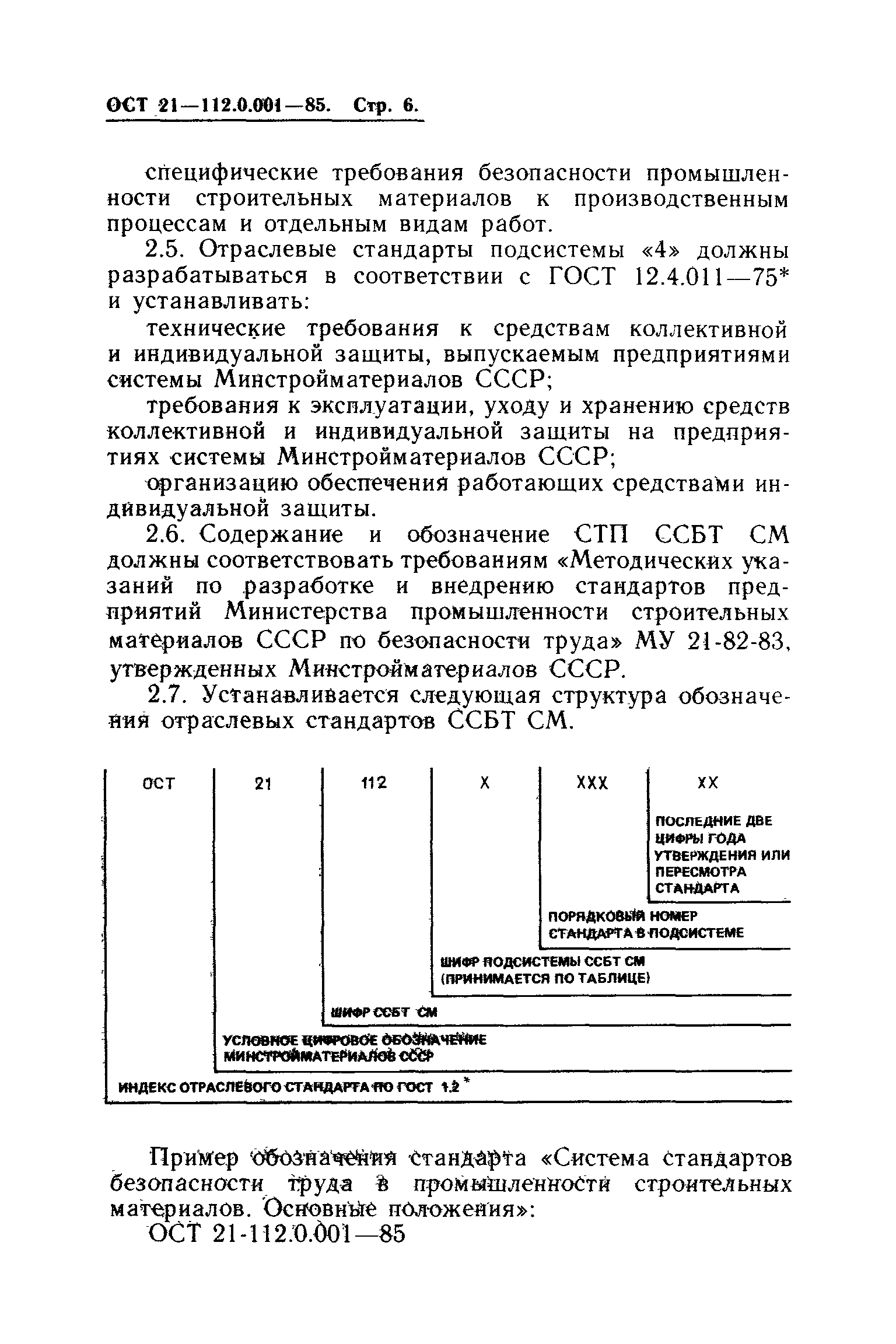 ОСТ 21.112.0.001-85