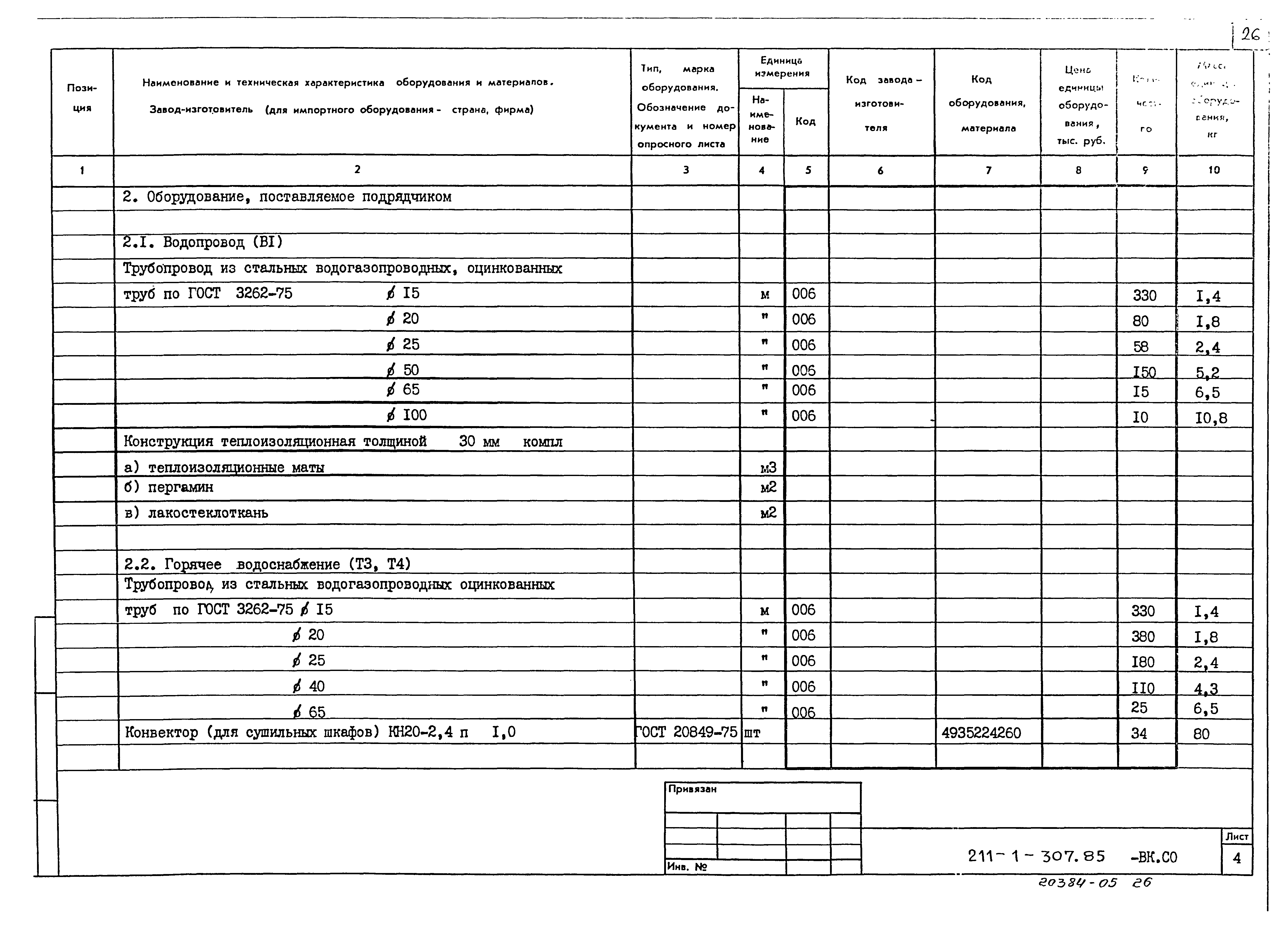 Типовой проект 211-1-307.85