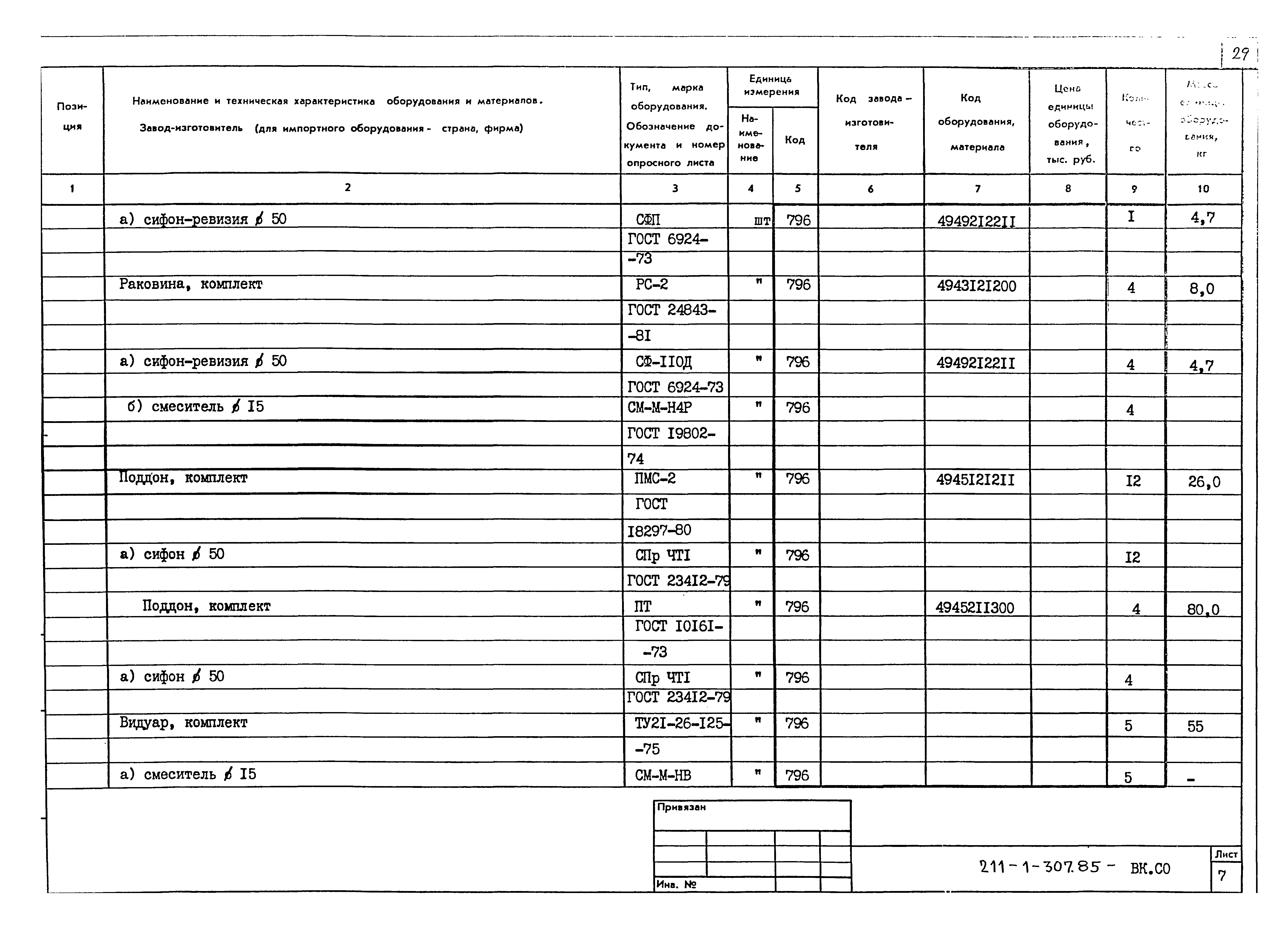 Типовой проект 211-1-307.85