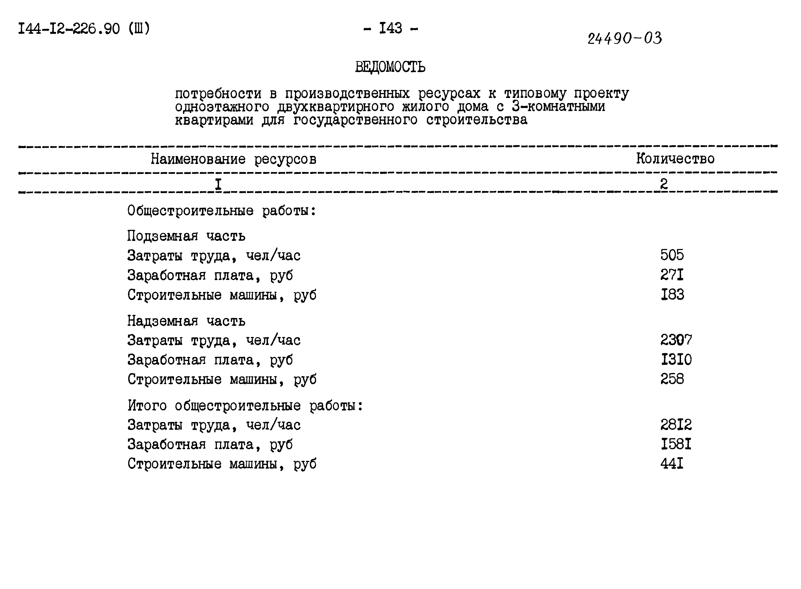 Типовой проект 144-12-226.90