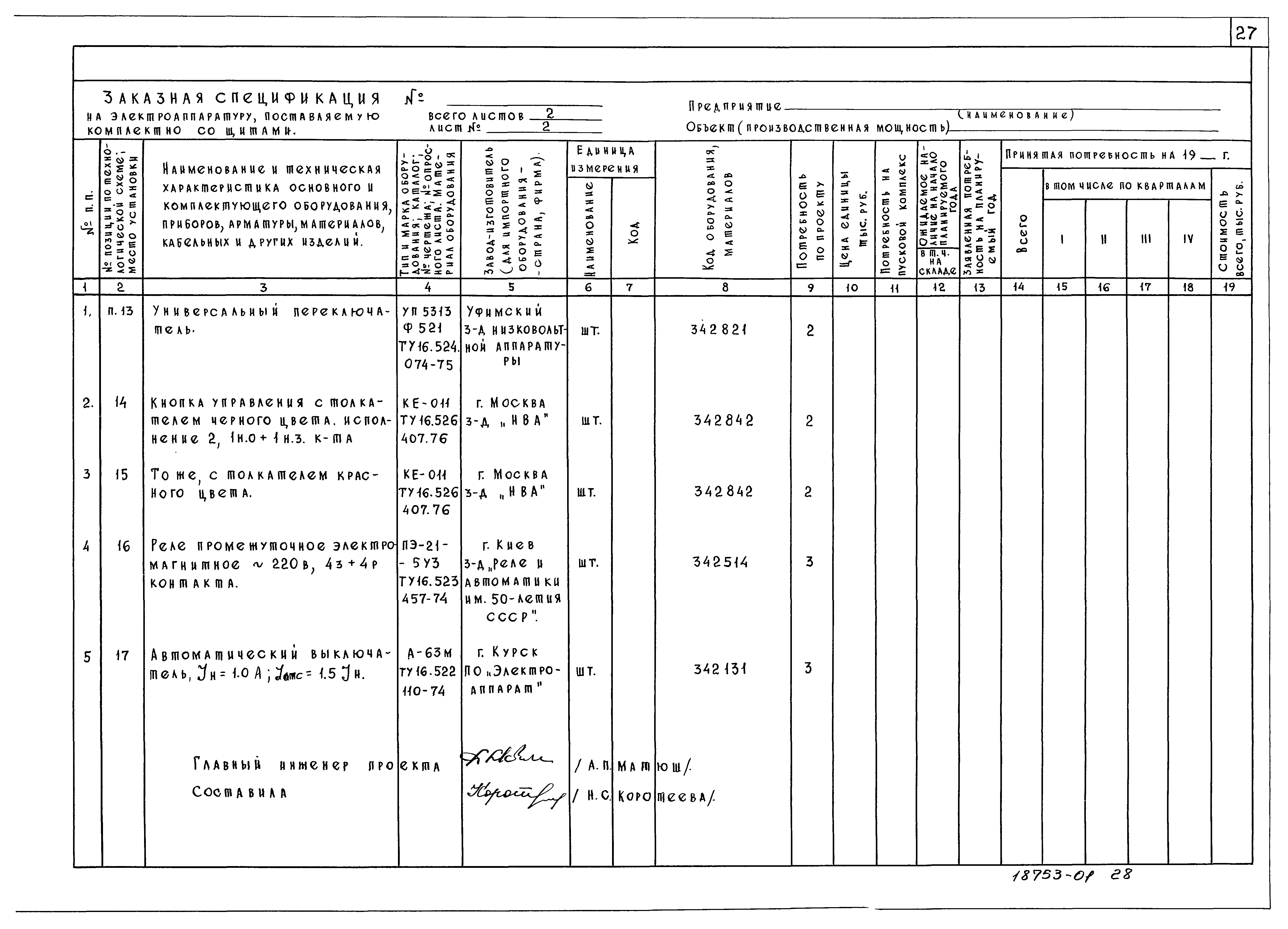 Типовые проектные решения 0902-01-1