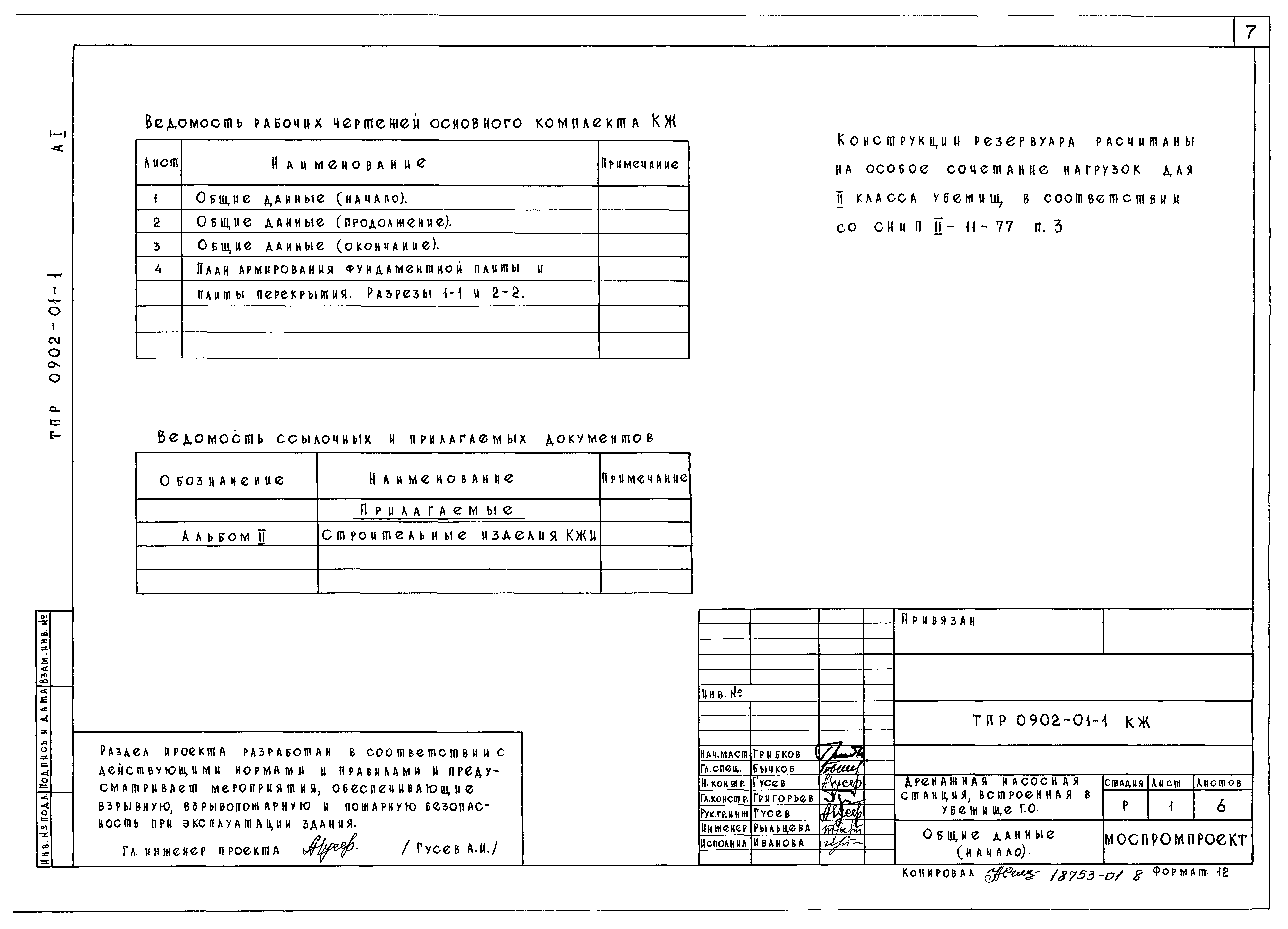 Типовые проектные решения 0902-01-1
