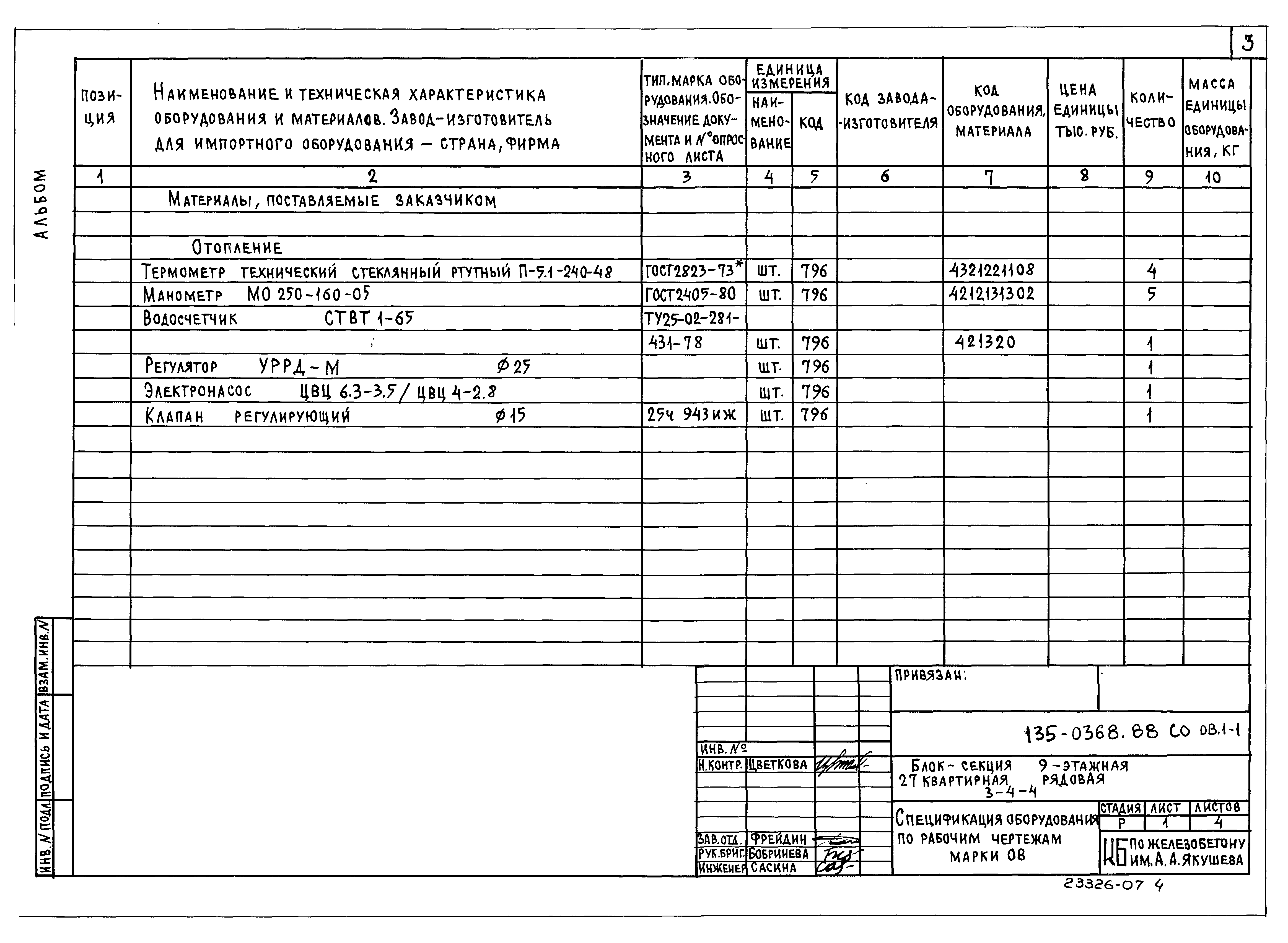 Типовой проект 135-0368.88