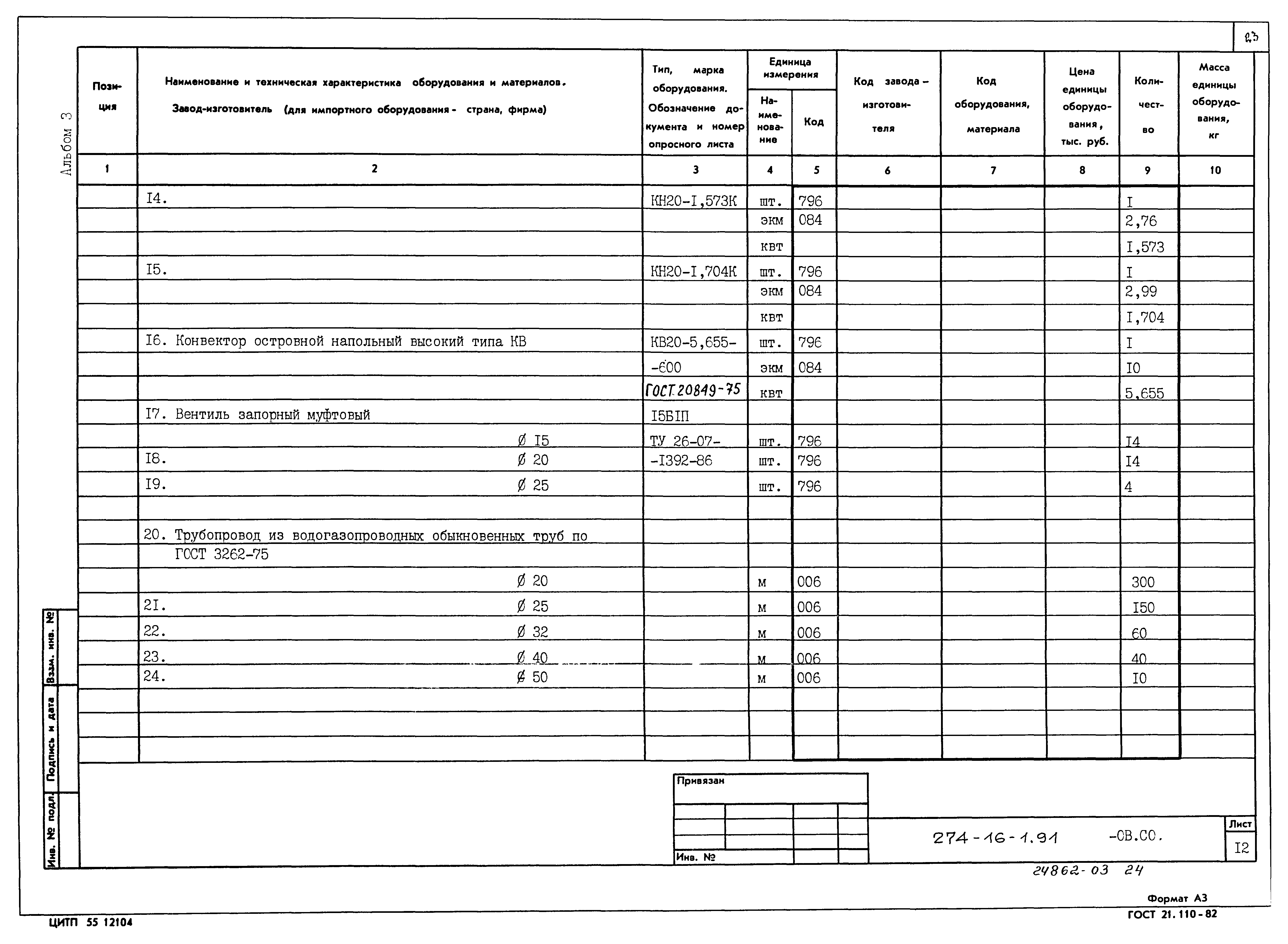 Типовой проект 274-16-1.91