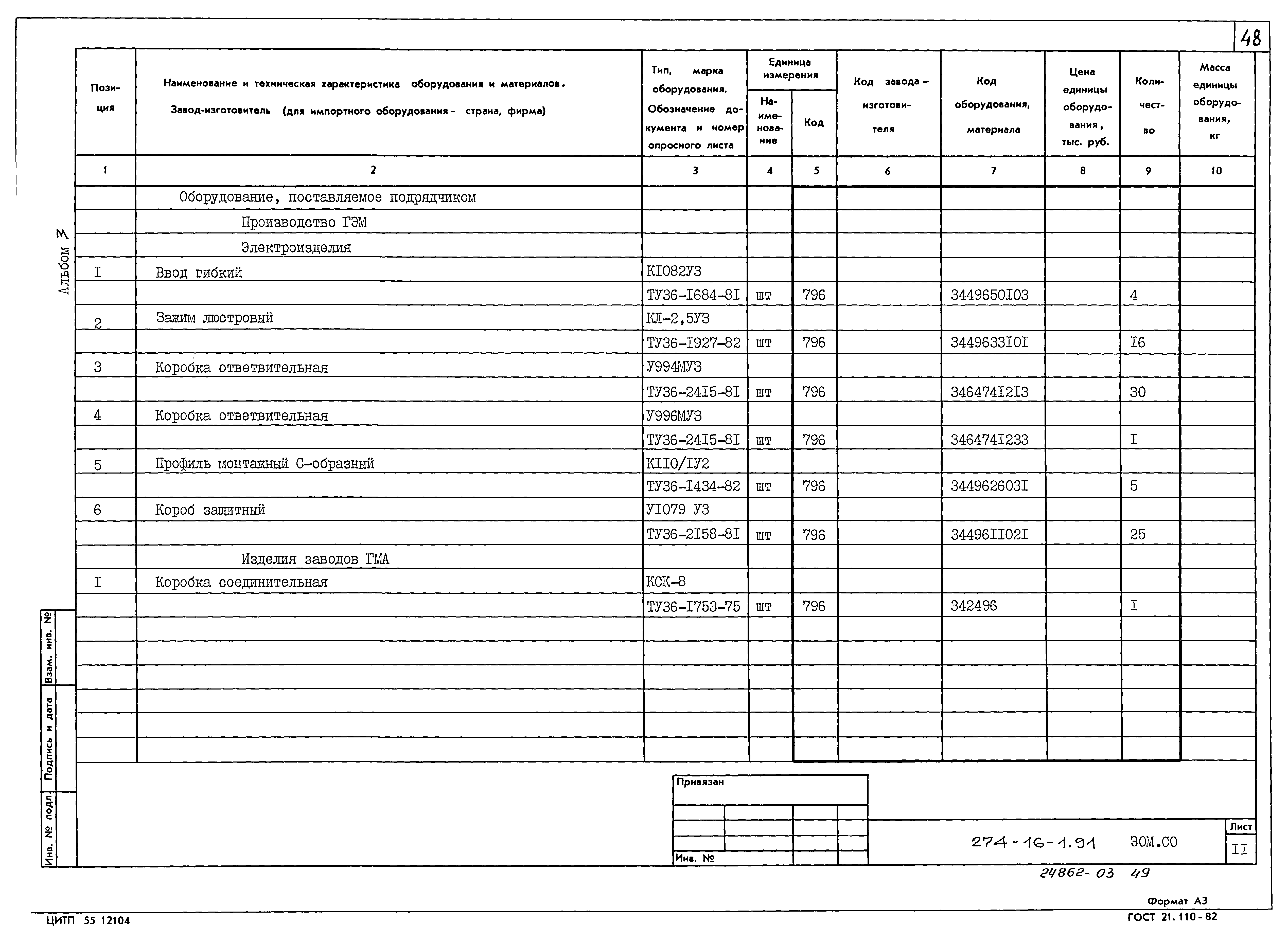 Типовой проект 274-16-1.91