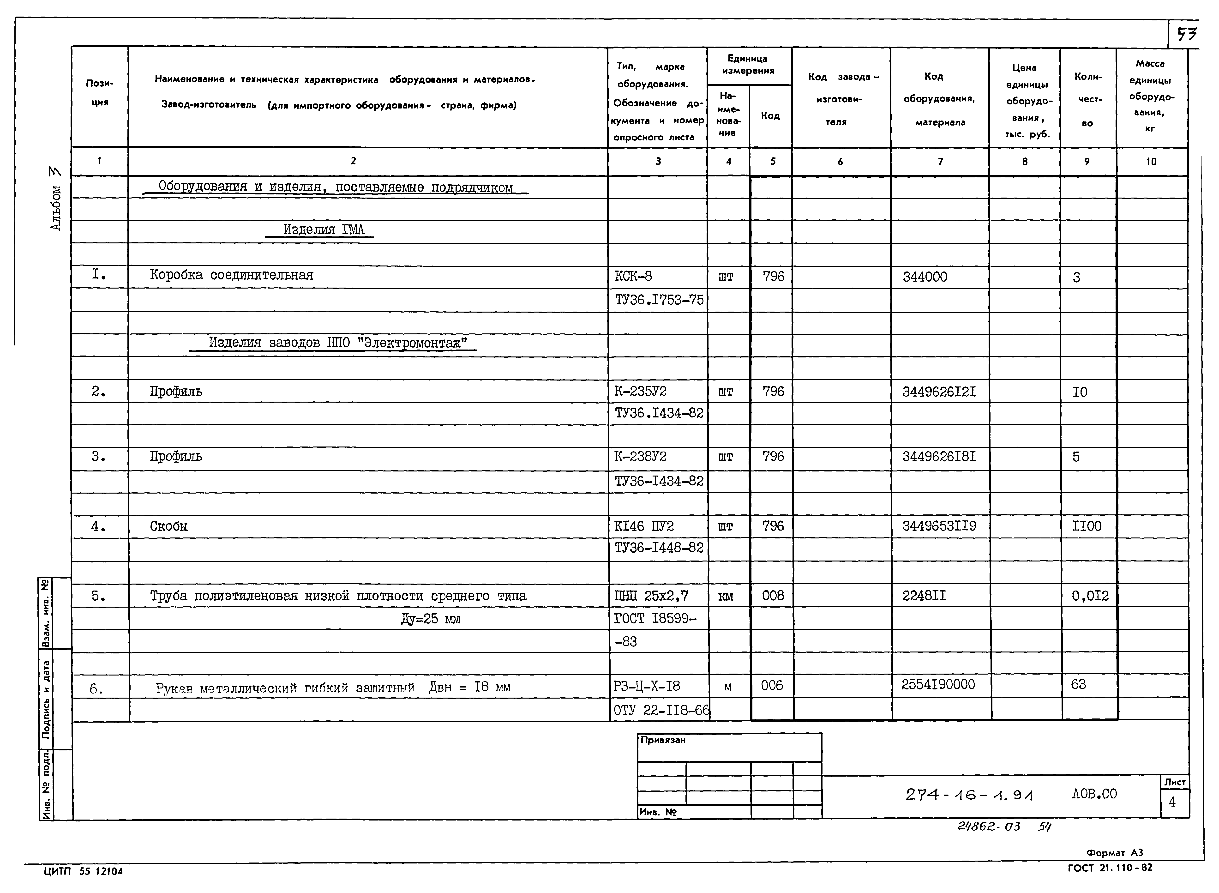 Типовой проект 274-16-1.91