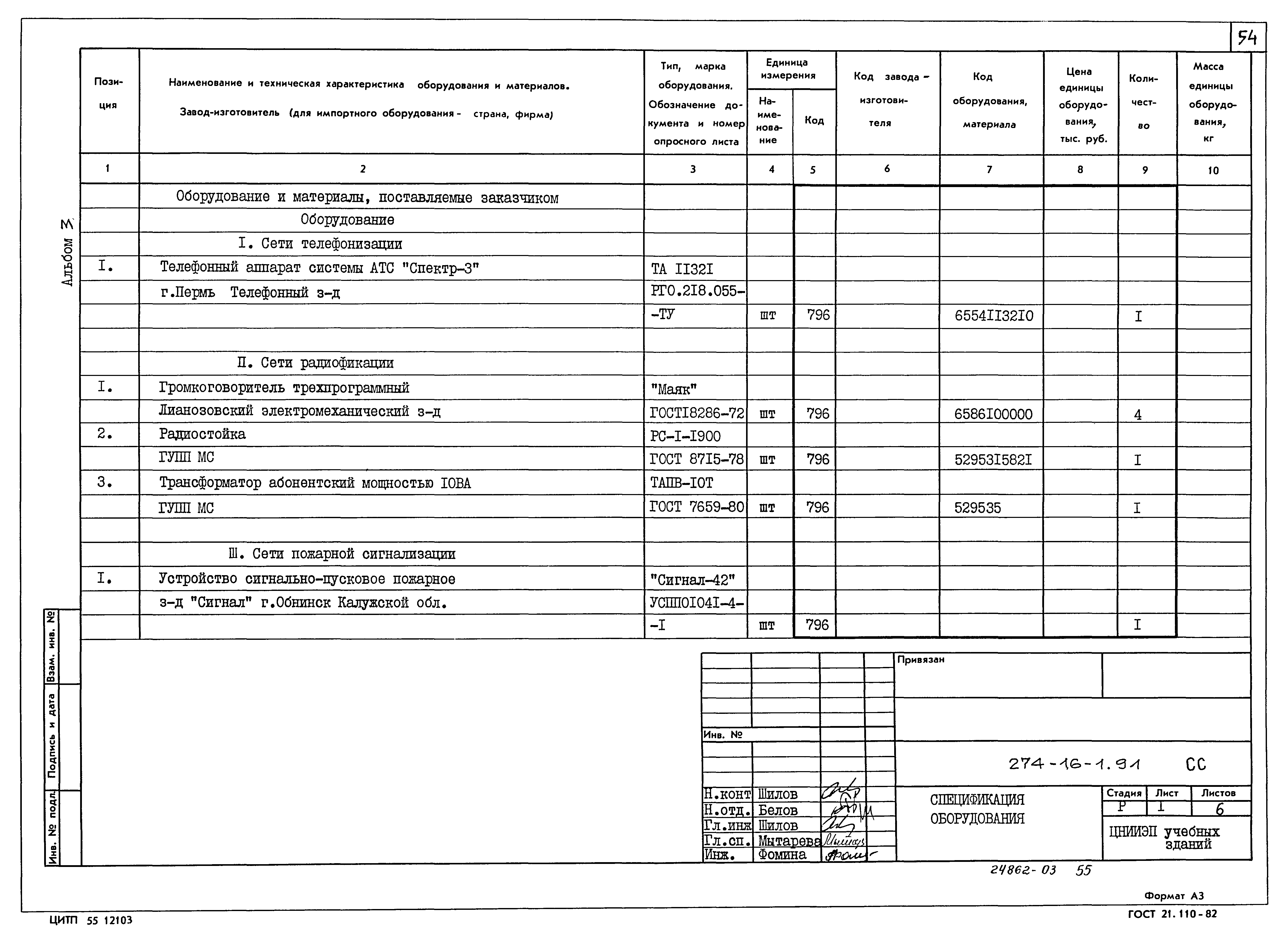 Типовой проект 274-16-1.91