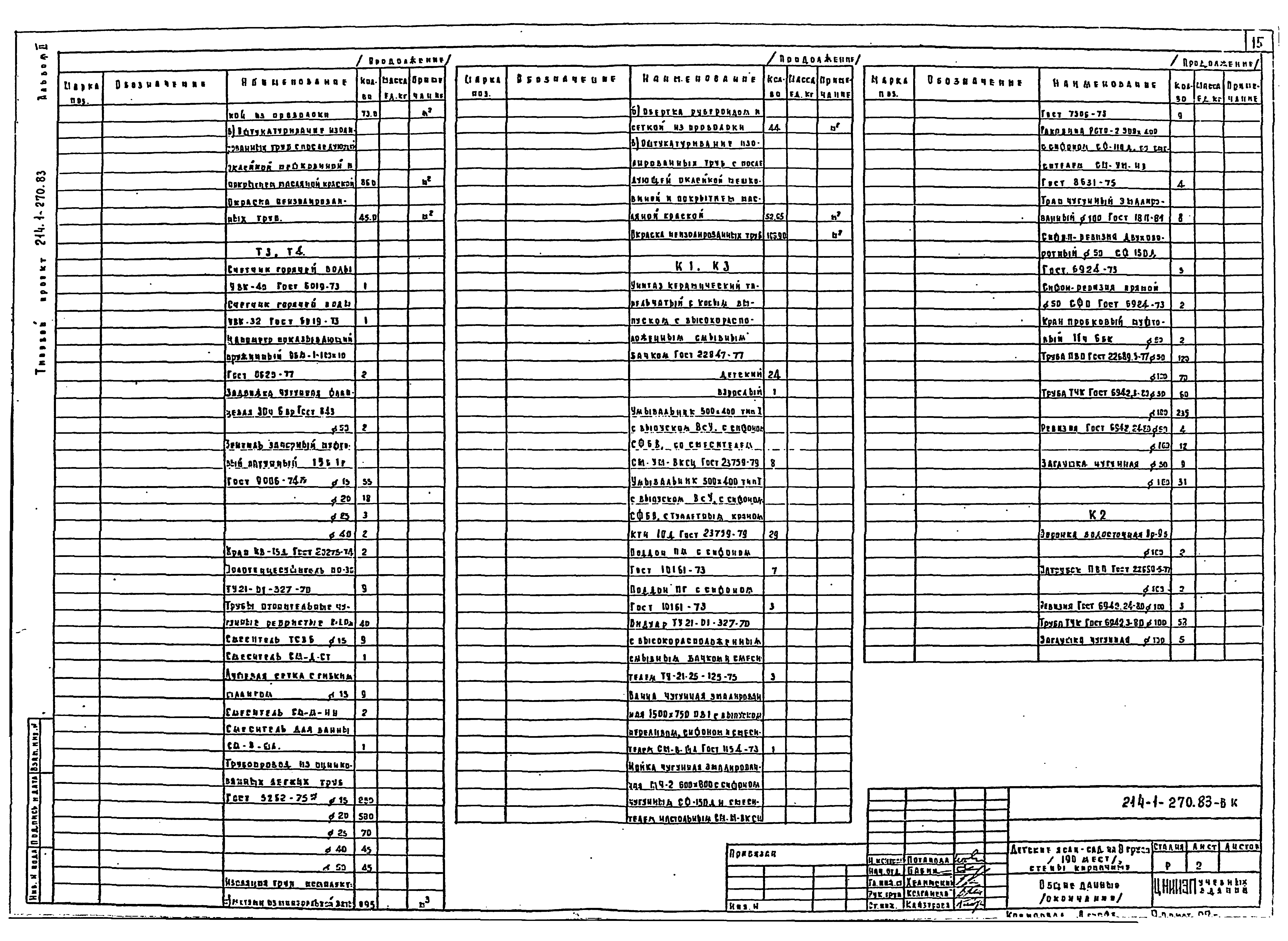 Типовой проект 214-1-270.83