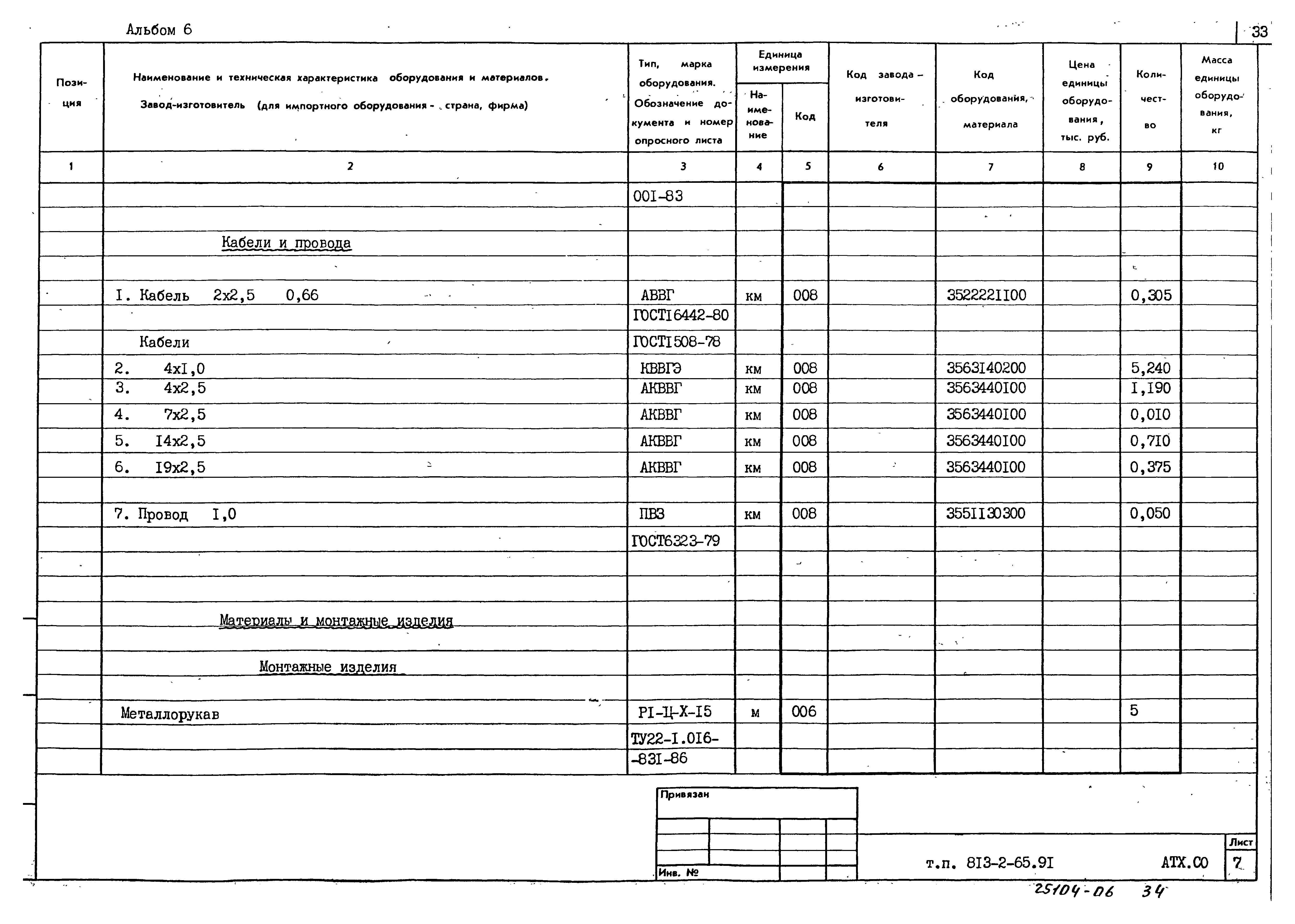 Типовой проект 813-2-65.91