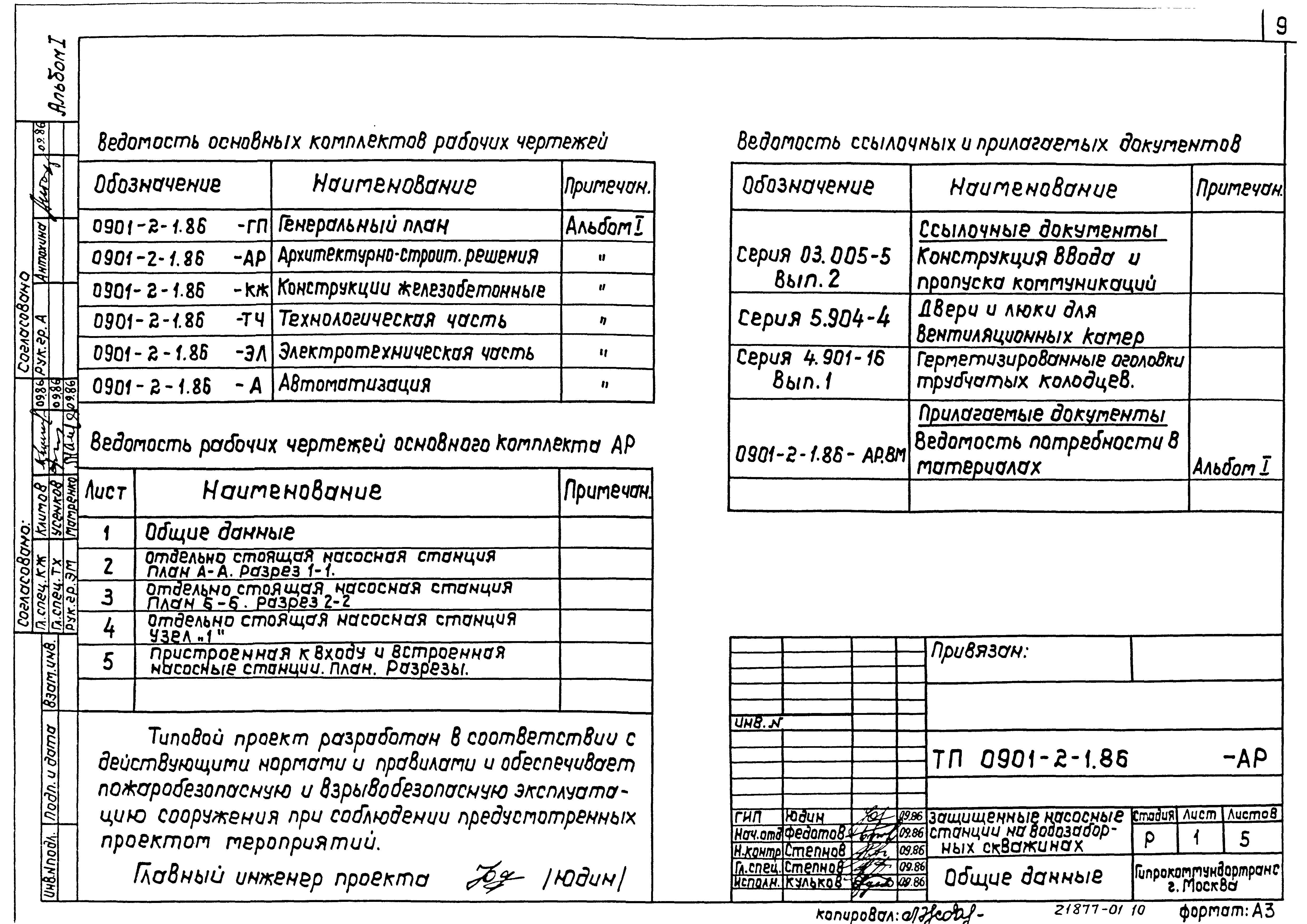 Типовой проект 0901-2-1.86