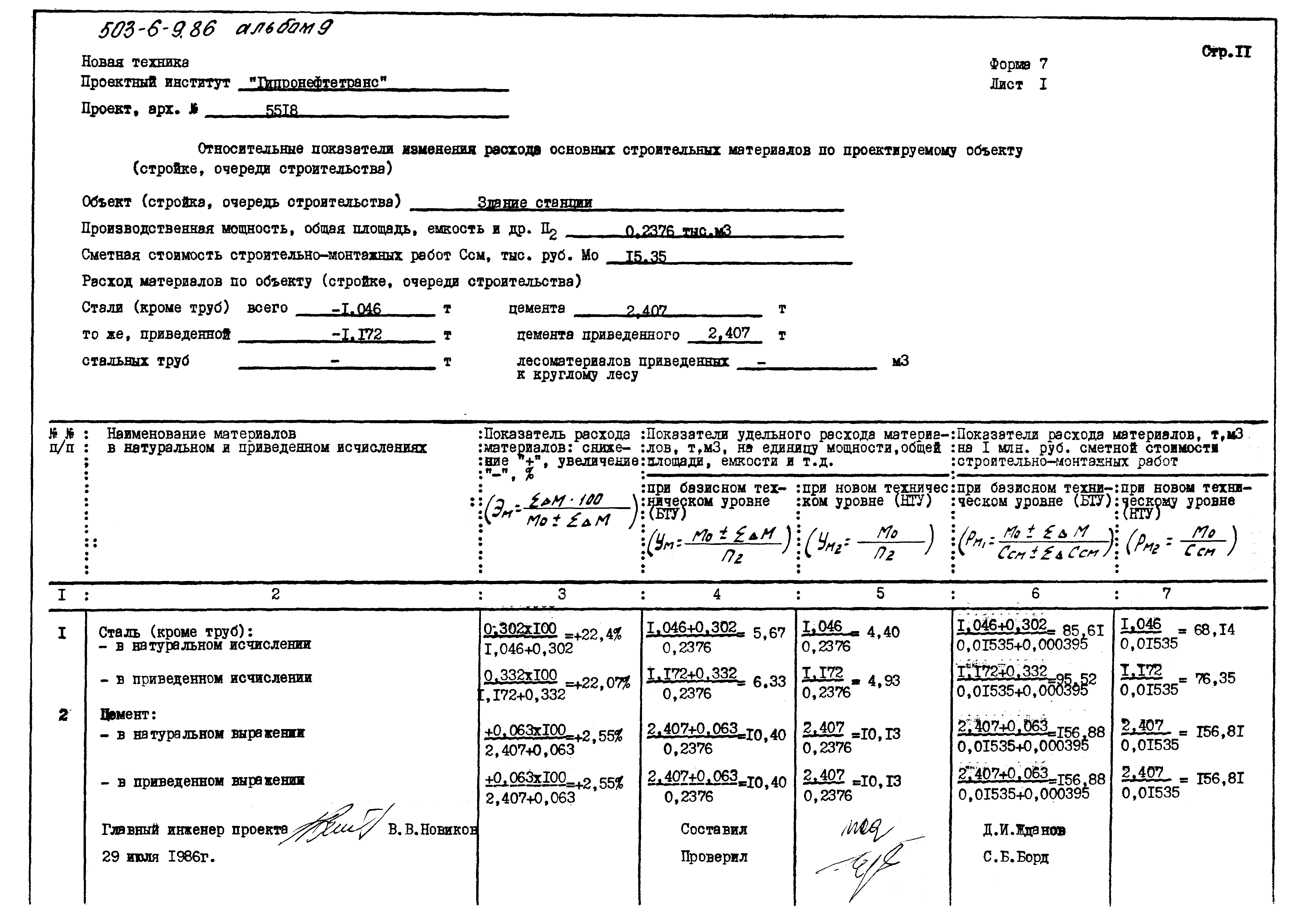 Типовой проект 503-6-9.86