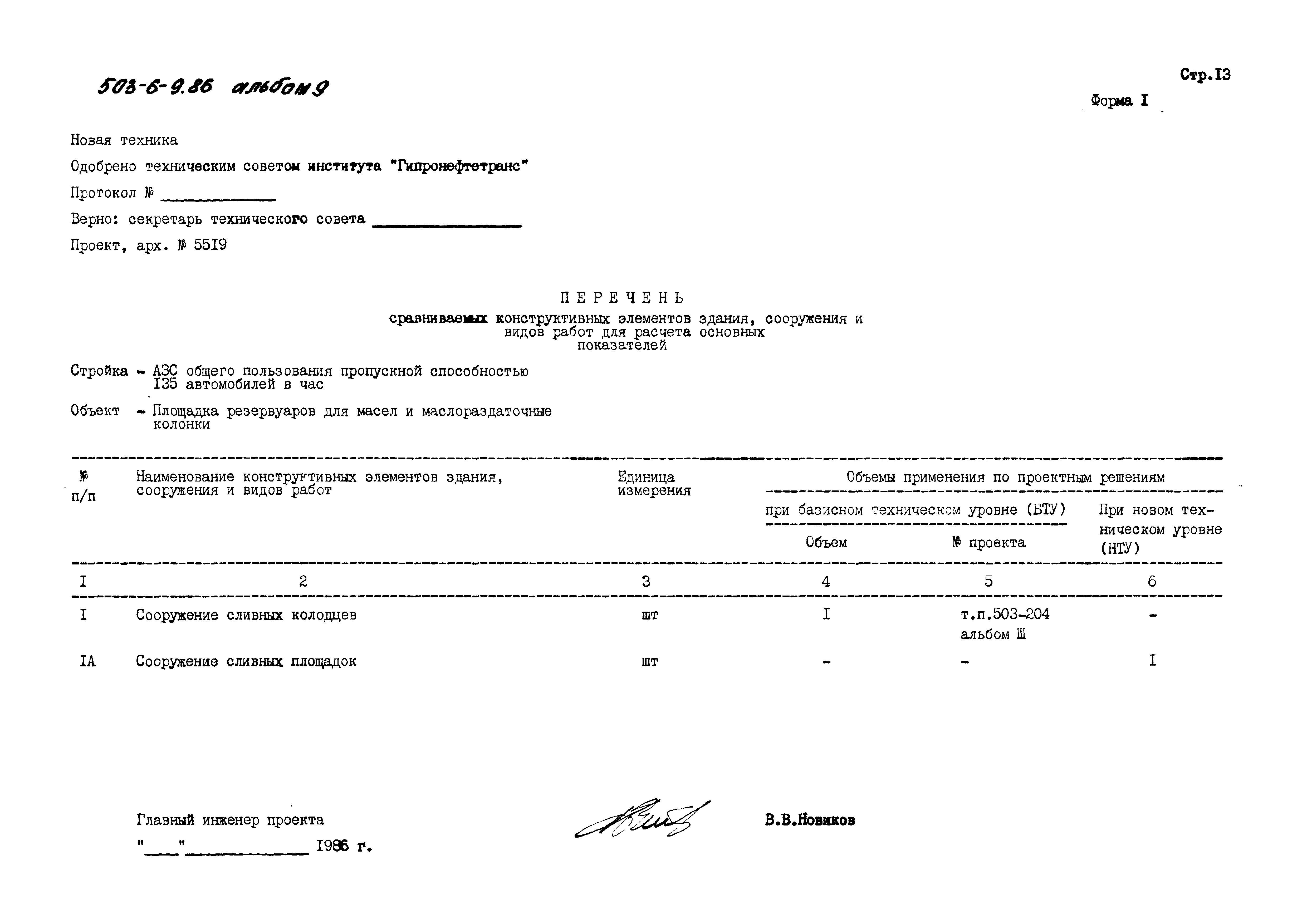 Типовой проект 503-6-9.86