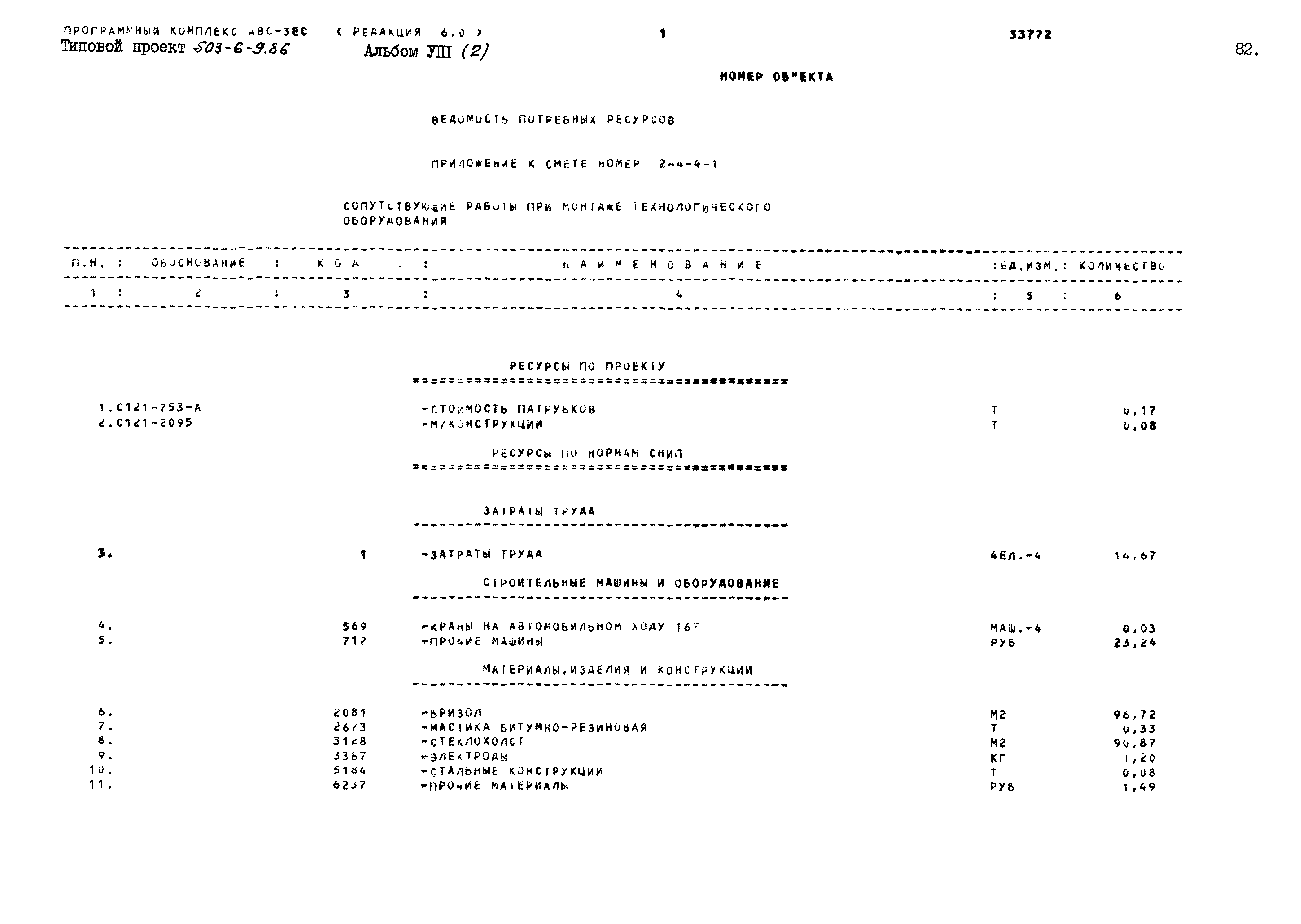 Типовой проект 503-6-9.86