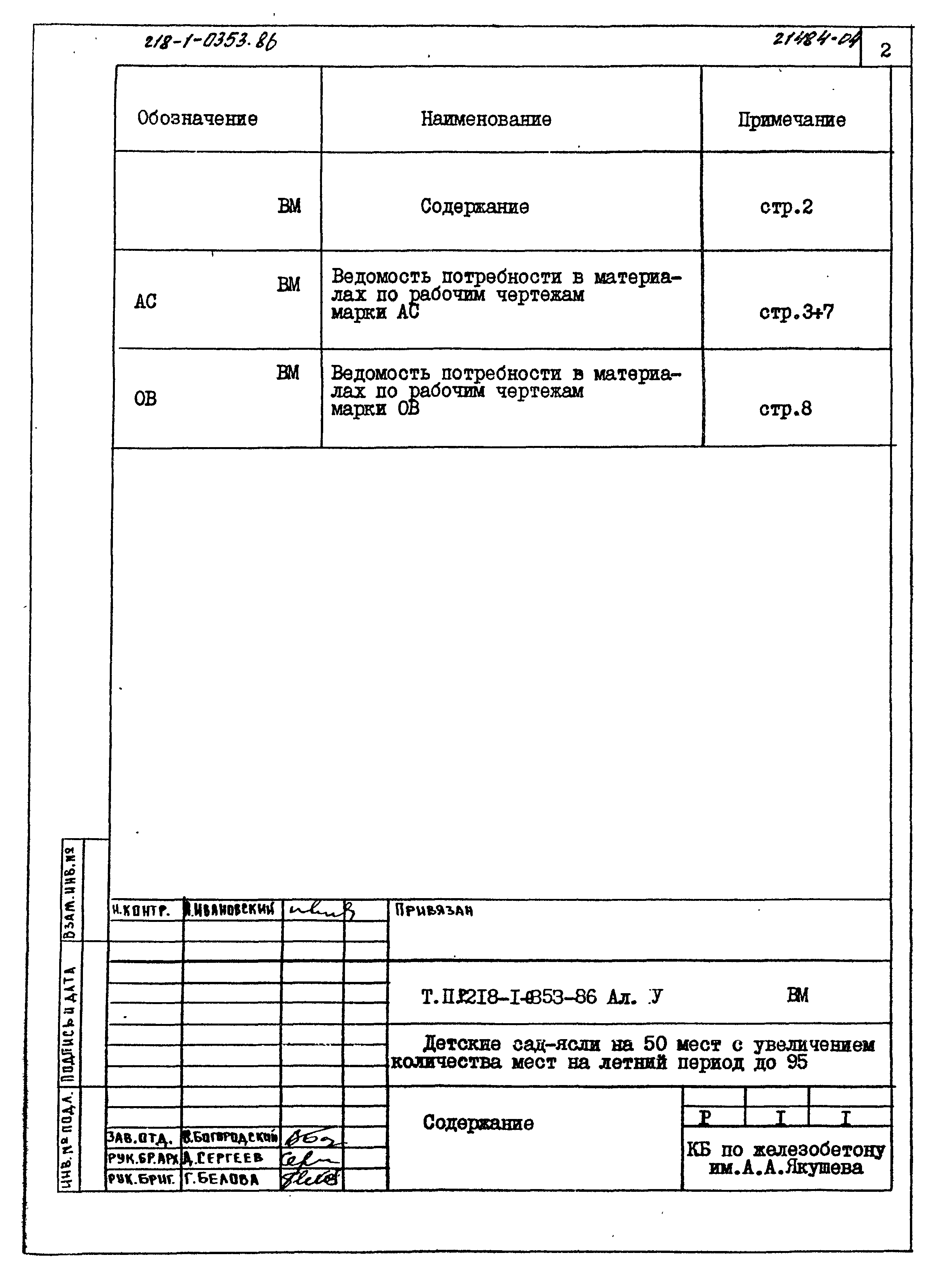 Типовой проект 218-1-0353.86