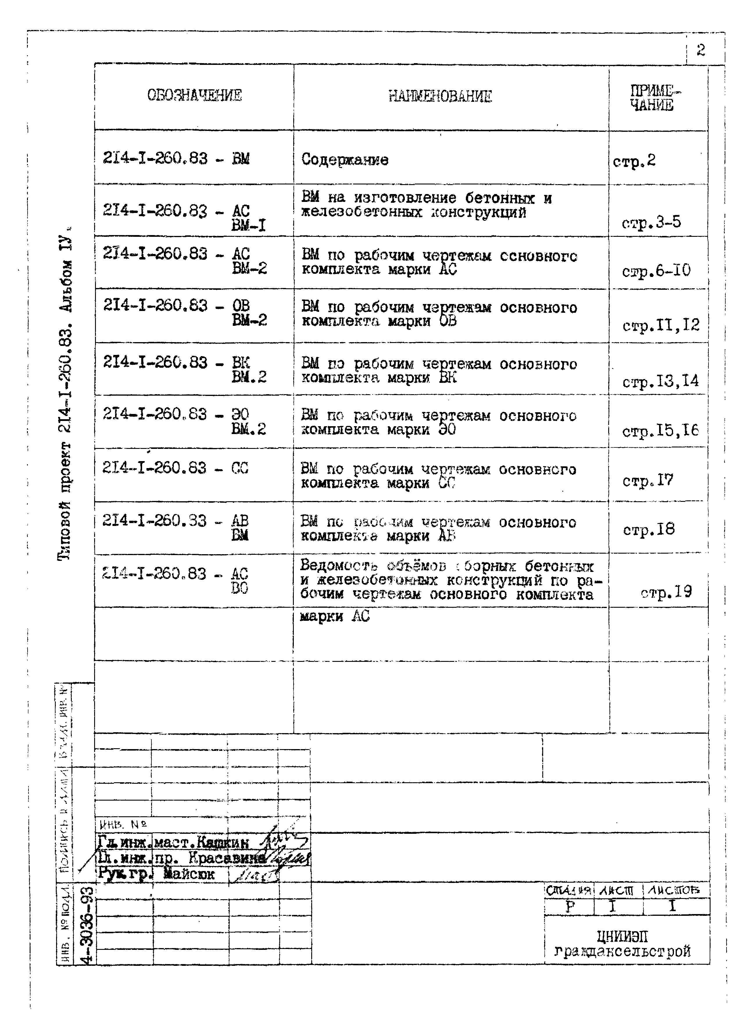 Типовой проект 214-1-260.83