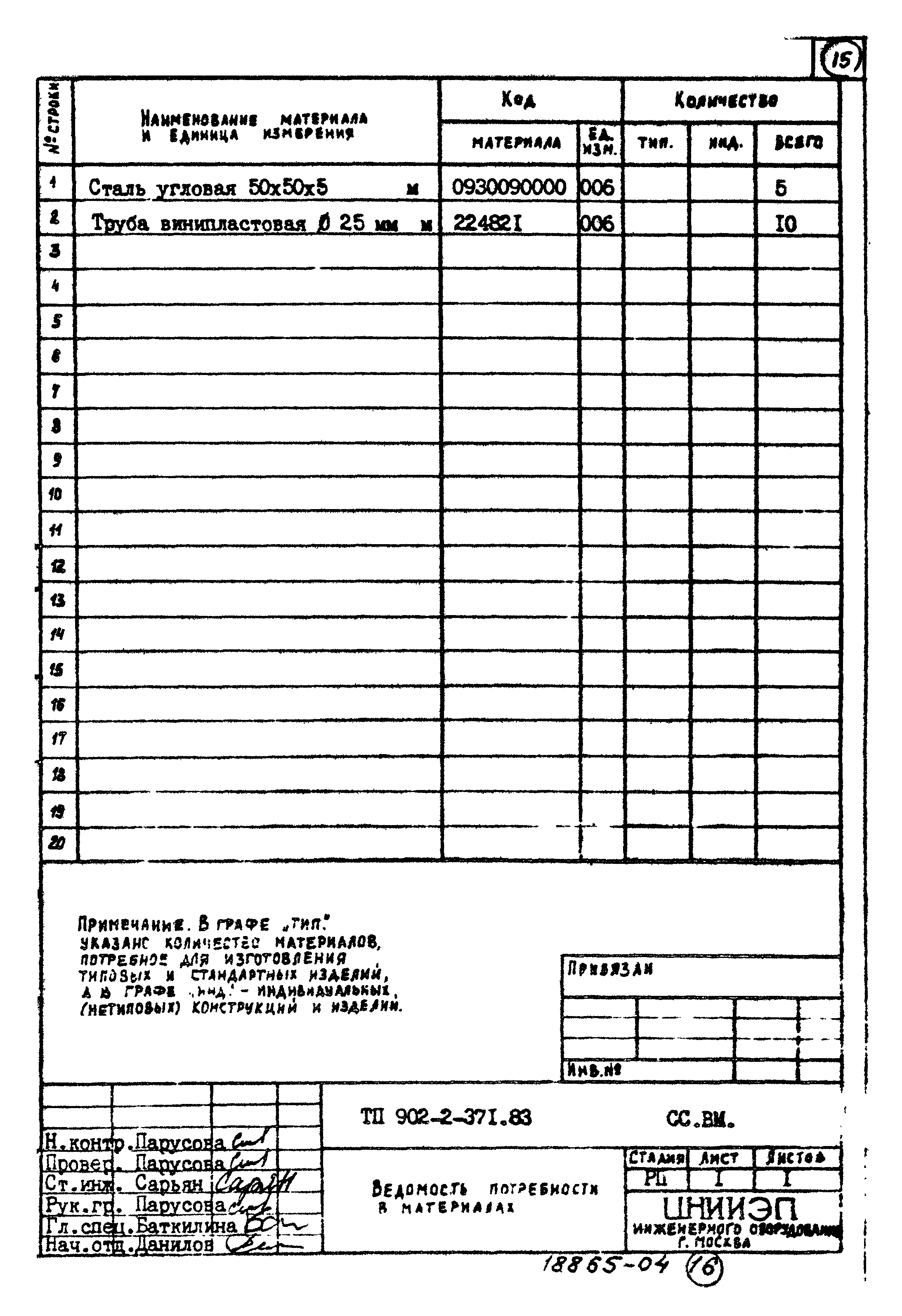 Типовой проект 902-2-371.83