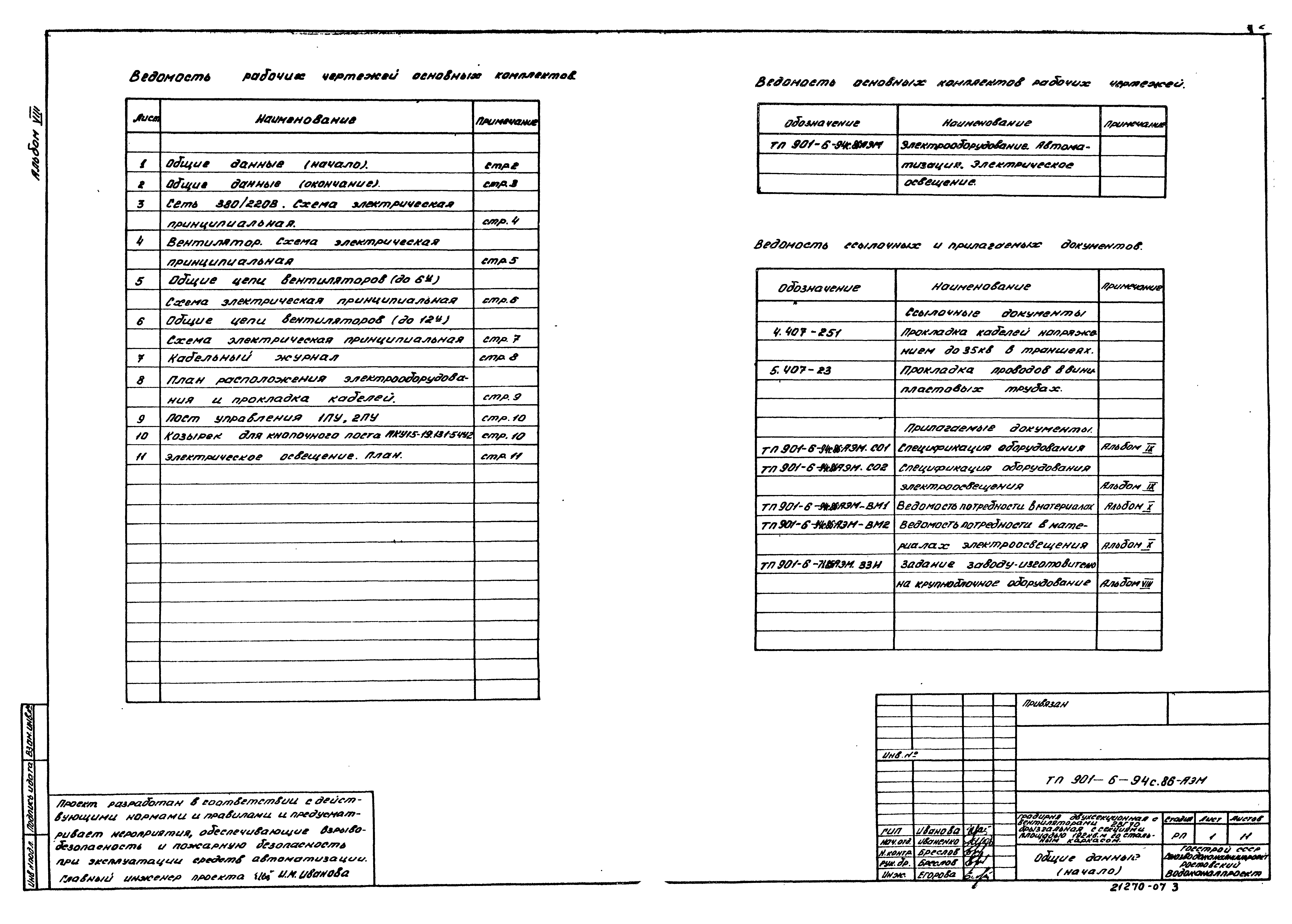 Типовой проект 901-6-94с.86