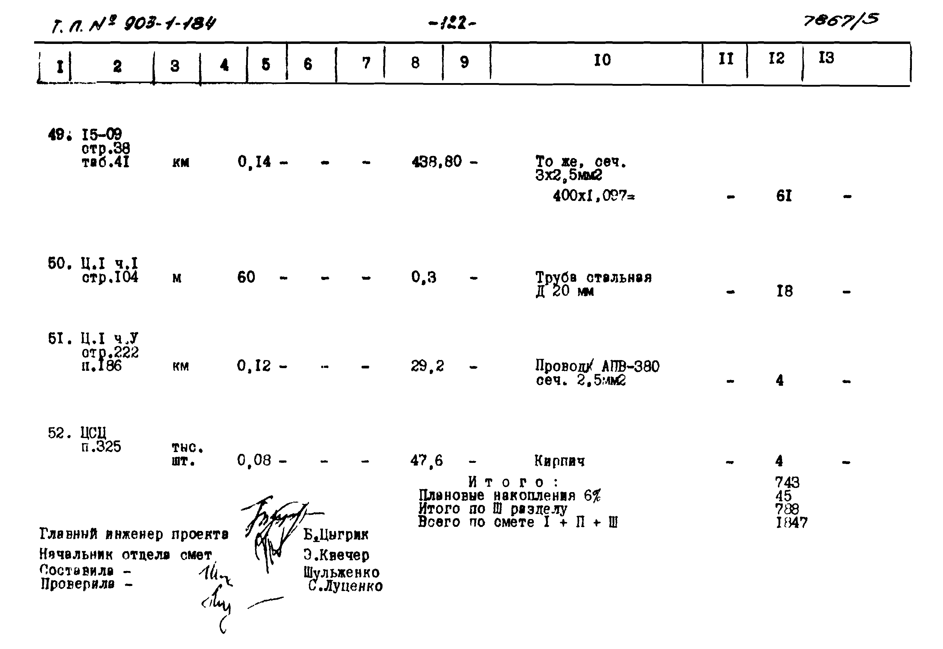 Типовой проект 903-1-184