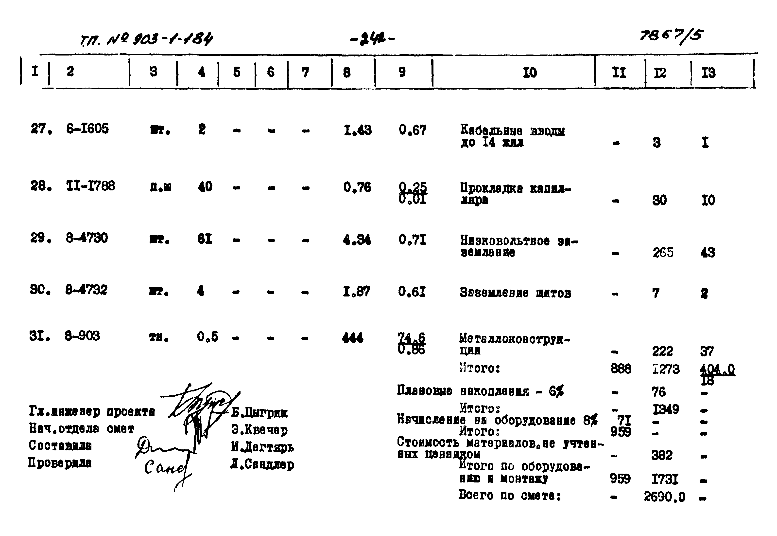 Типовой проект 903-1-184