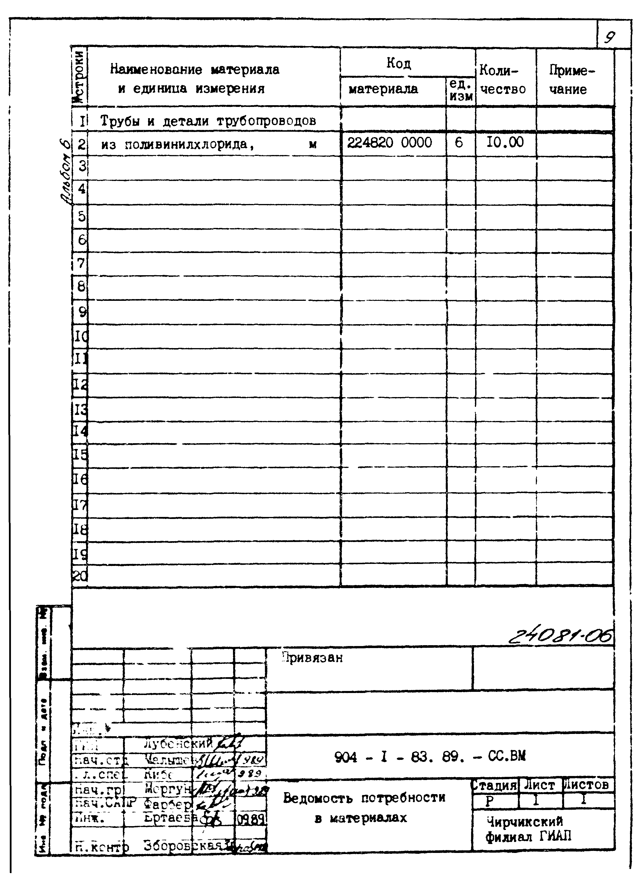 Типовой проект 904-1-83.89