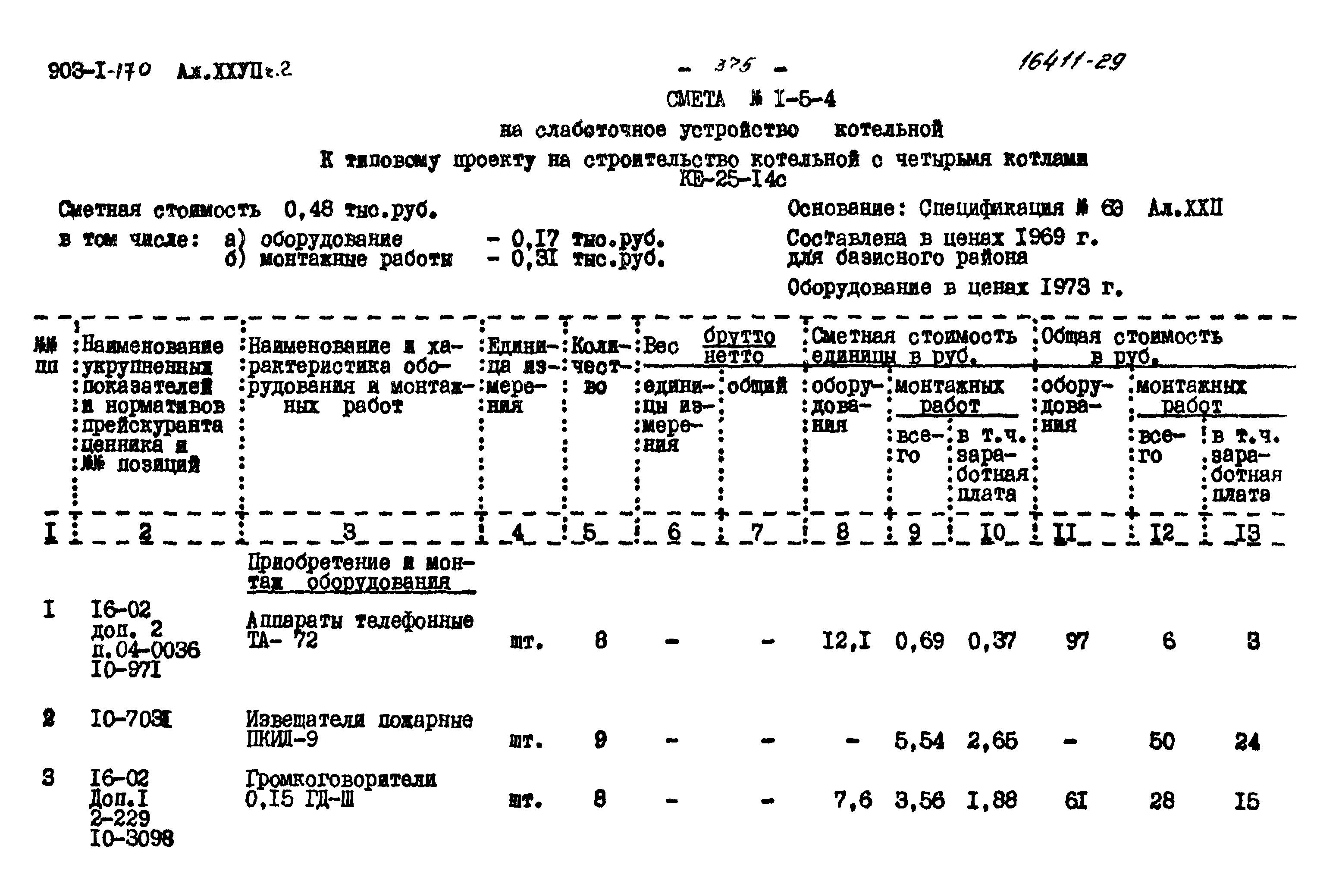 Типовой проект 903-1-170