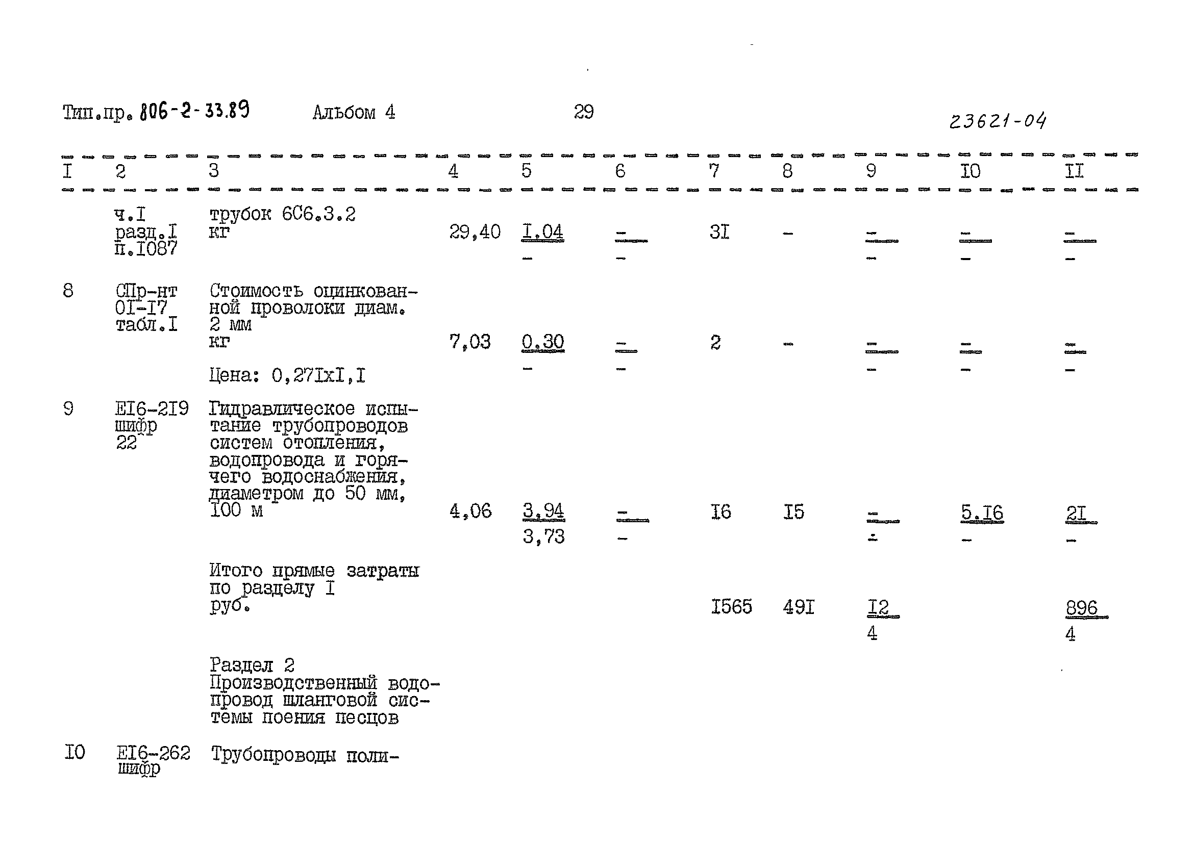 Типовой проект 806-2-33.89
