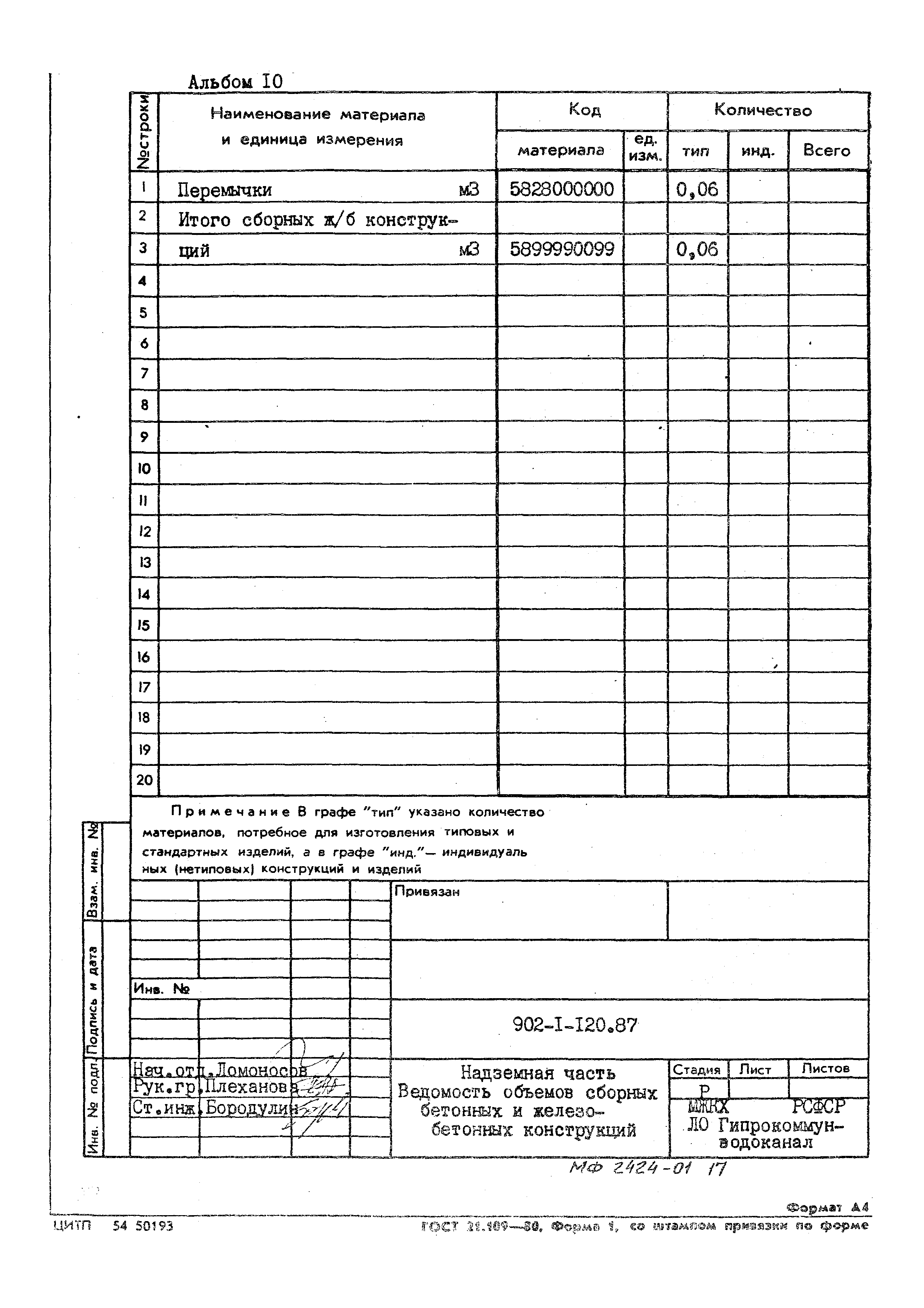 Типовой проект 902-1-120.87
