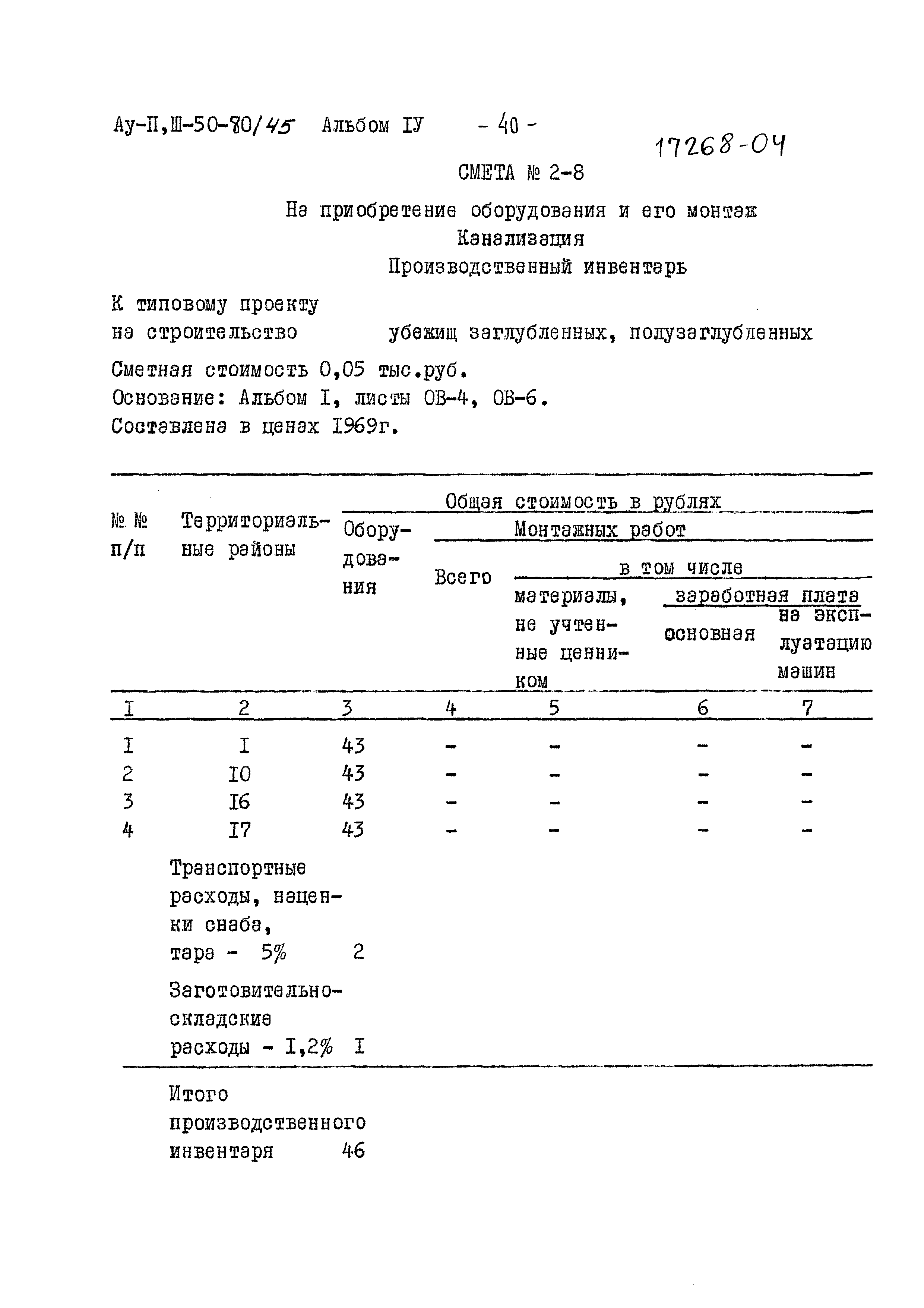 Типовой проект Ау-II,III-50-80/45