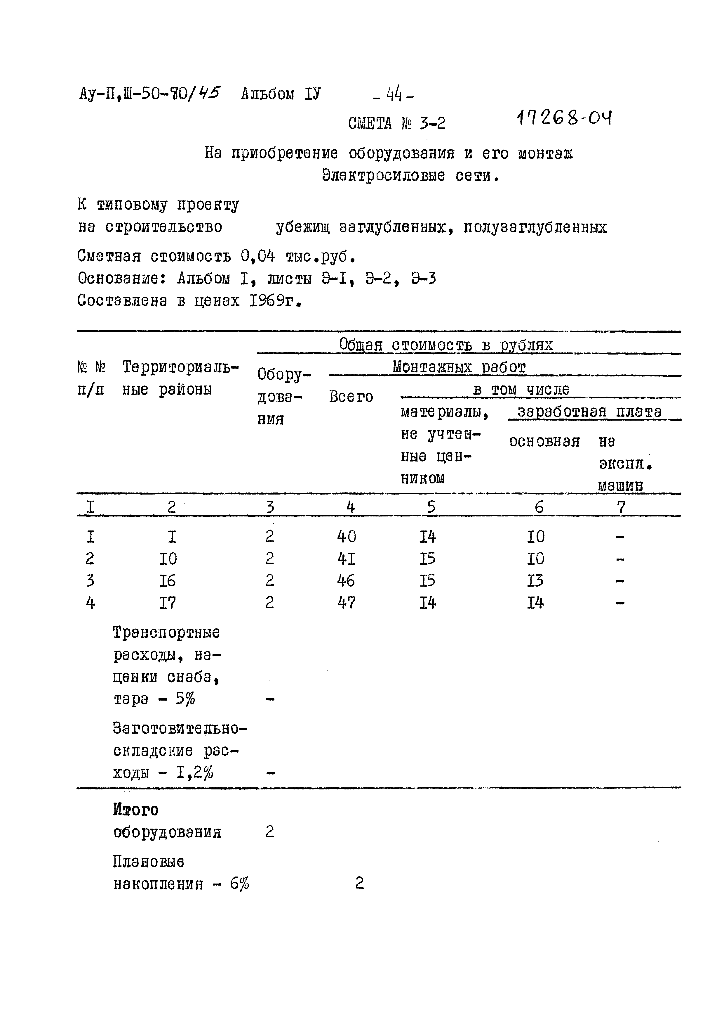 Типовой проект Ау-II,III-50-80/45