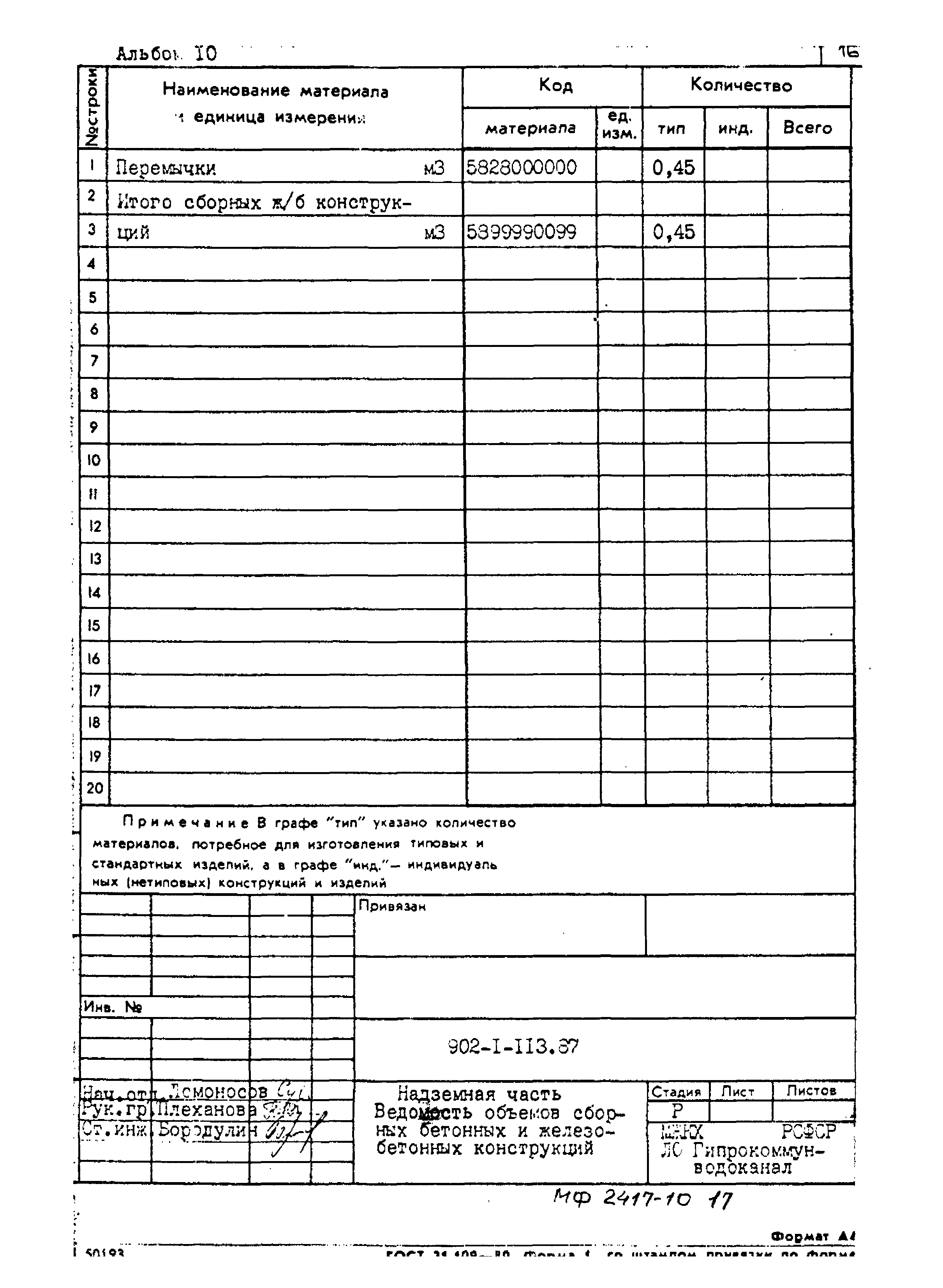 Типовой проект 902-1-113.87