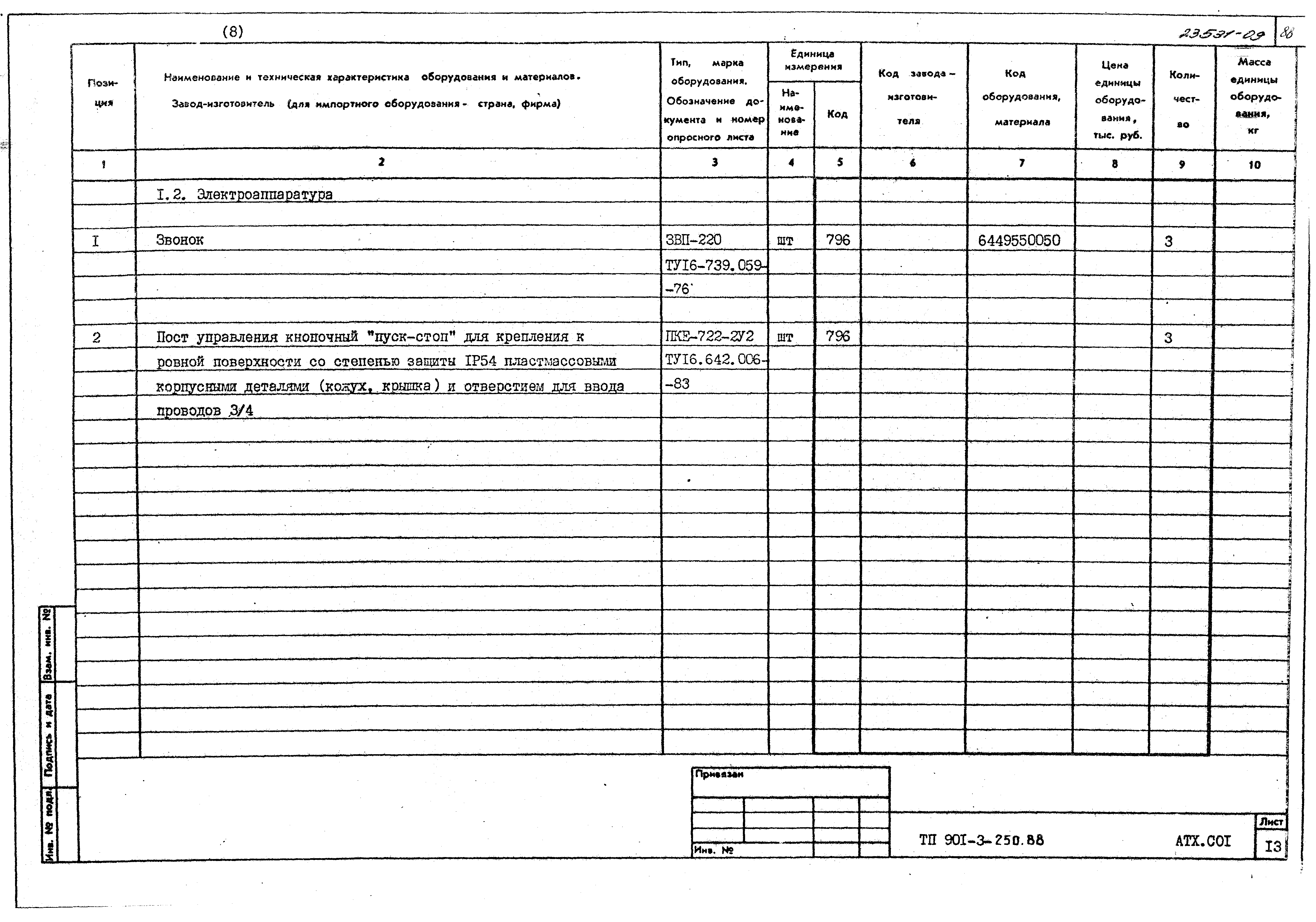 Типовой проект 901-3-250.88