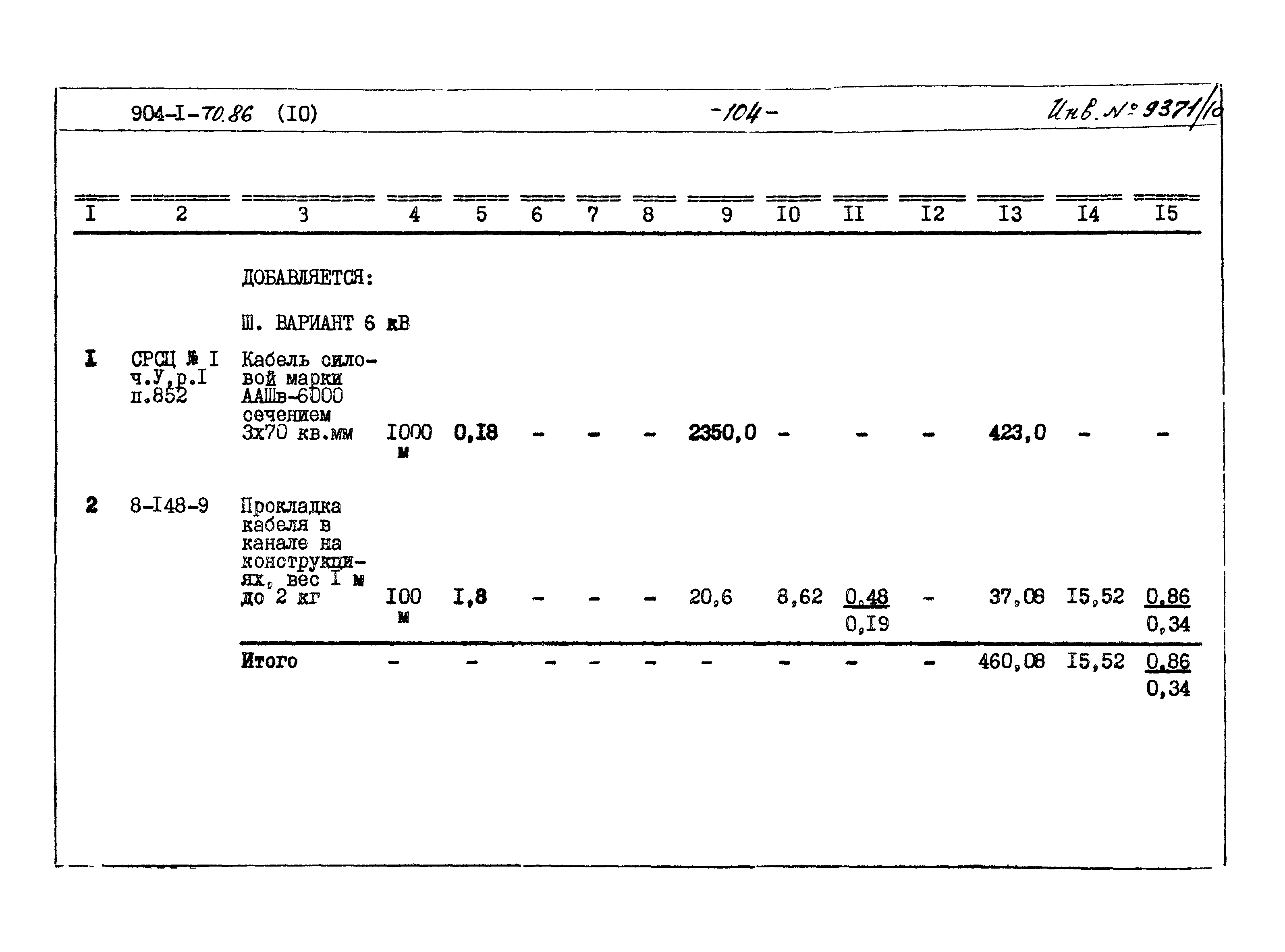 Типовой проект 904-1-70.86