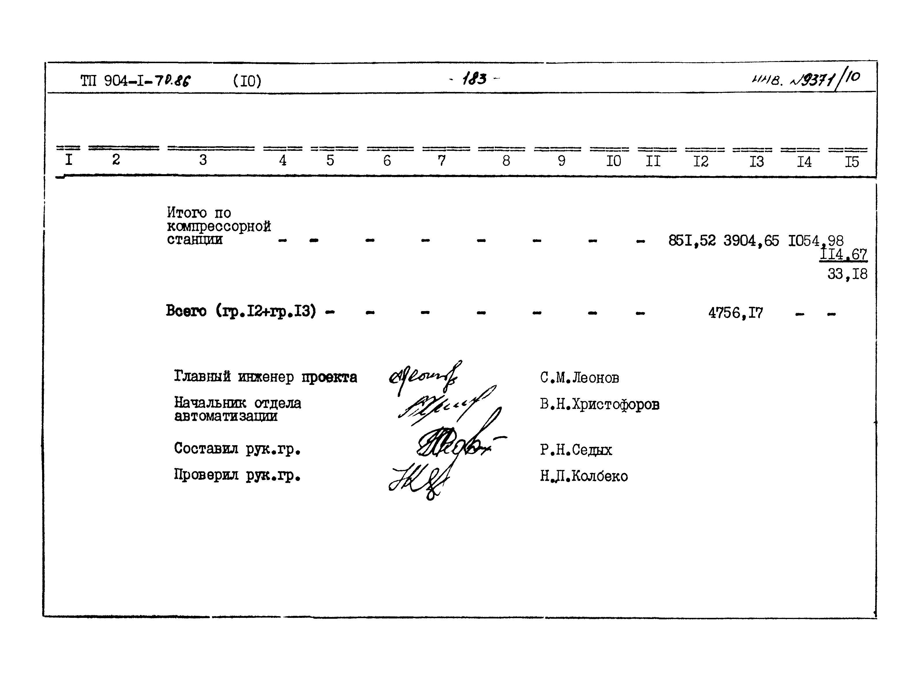 Типовой проект 904-1-70.86
