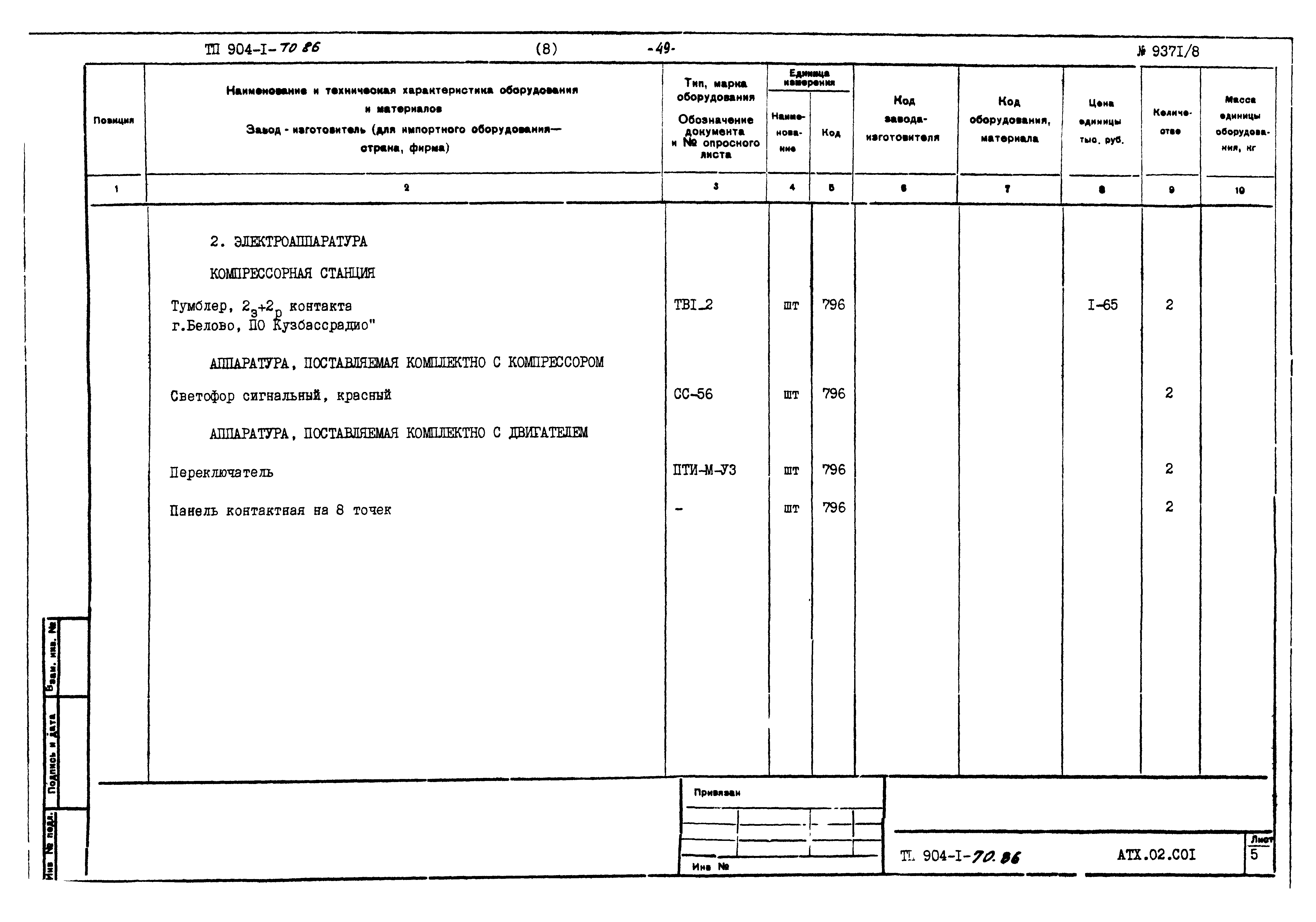 Типовой проект 904-1-70.86