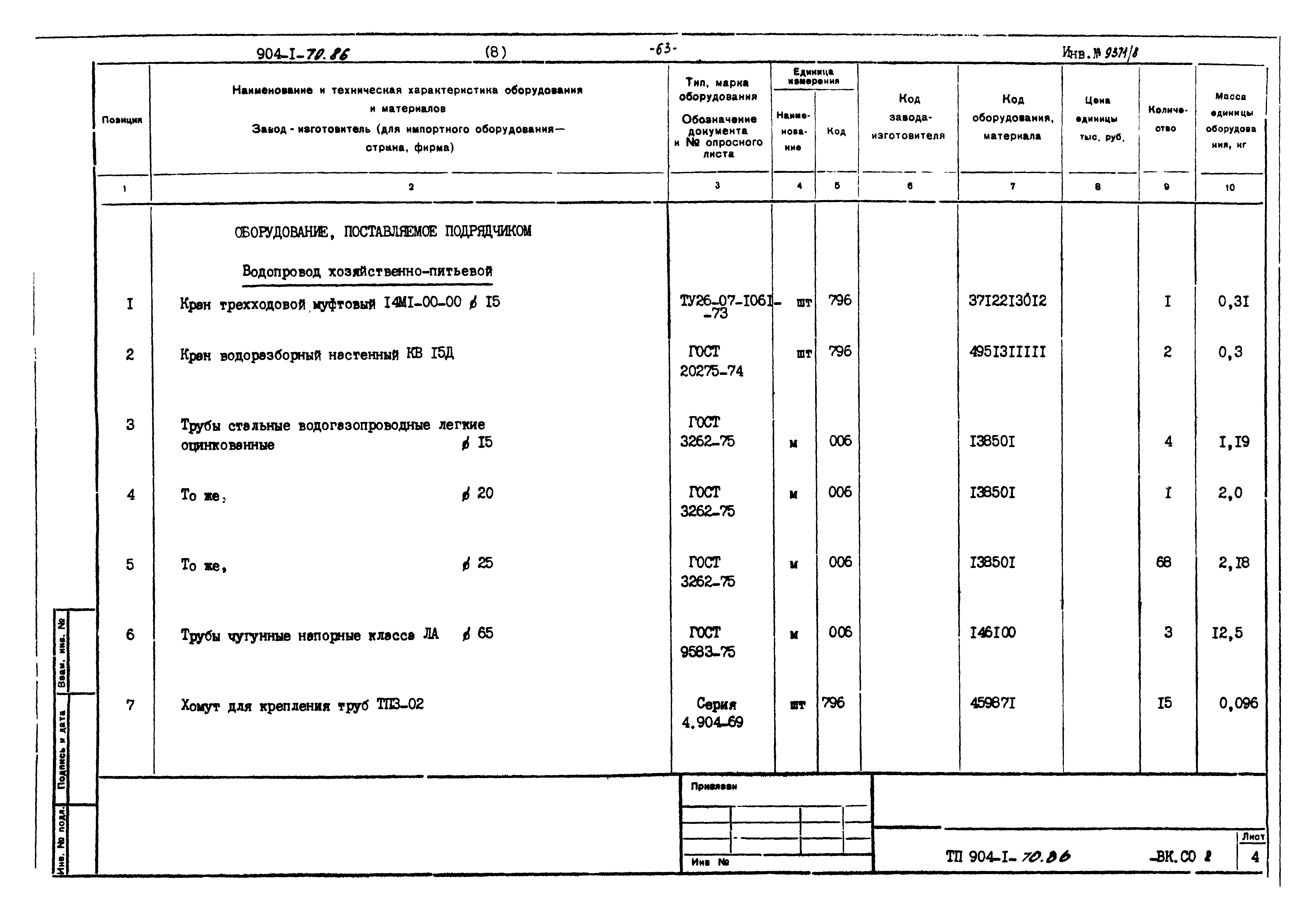 Типовой проект 904-1-70.86
