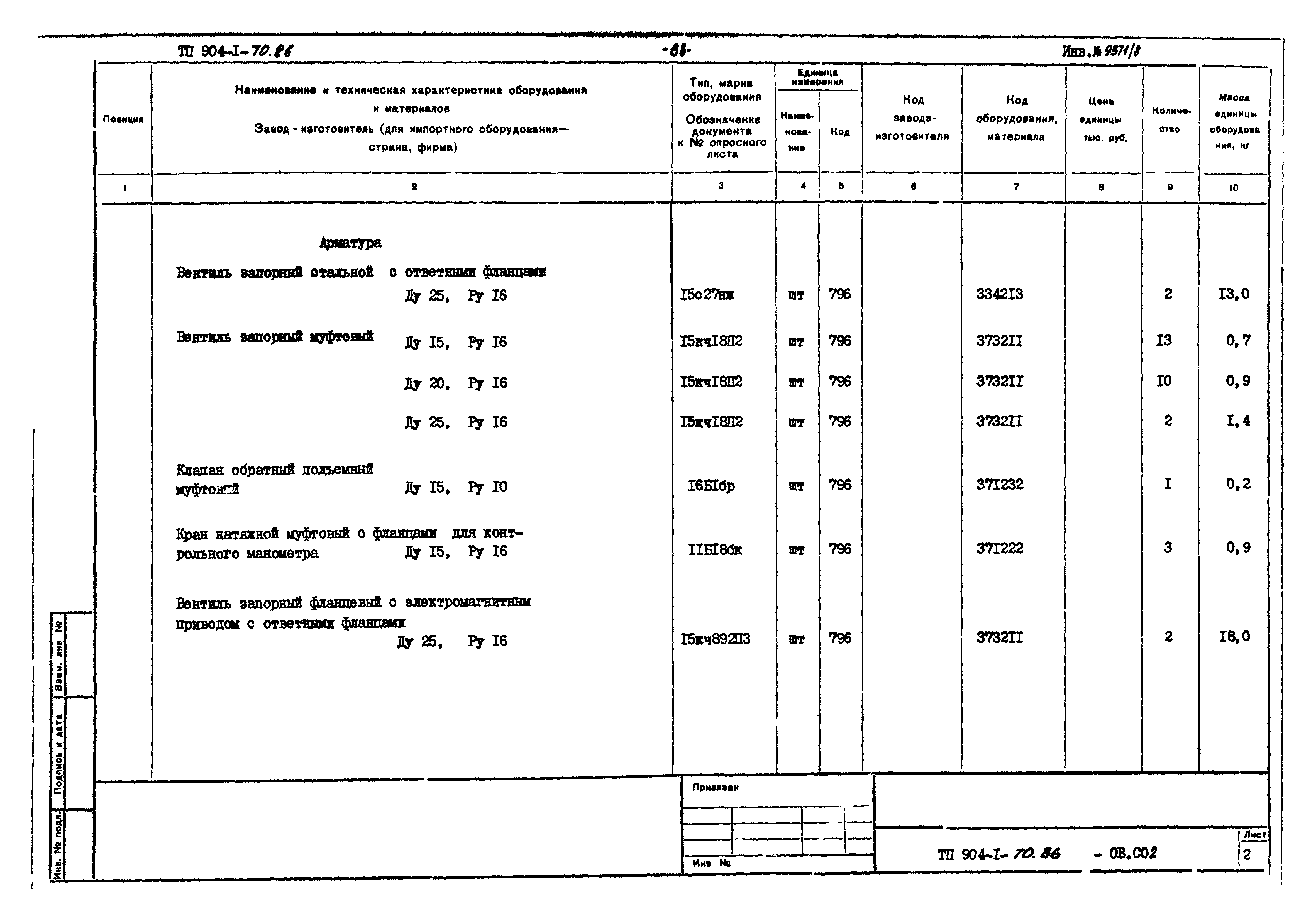 Типовой проект 904-1-70.86